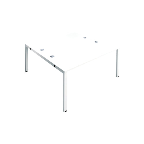 Jemini 2 Person Bench Desk 1400x1600x730mm White/white Kf809050