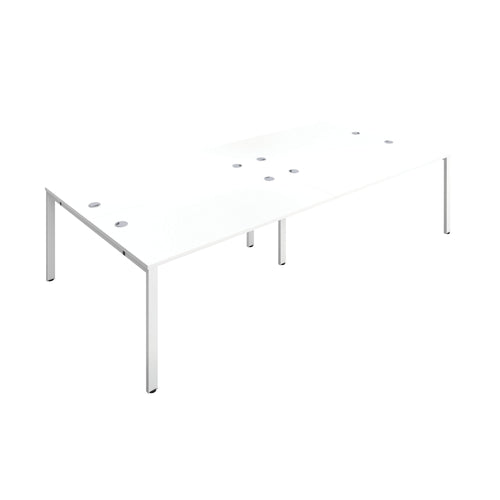 Jemini 4 Person Bench Desk 2800x1600x730mm White/white Kf809111