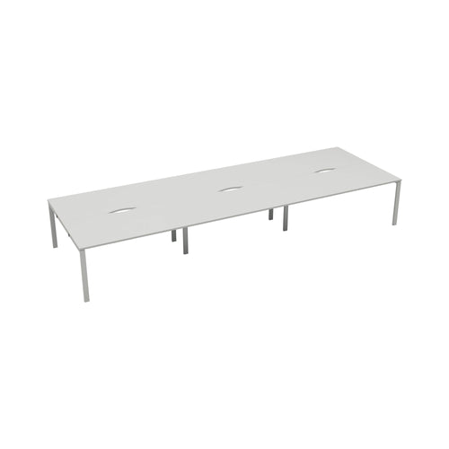 Jemini 6 Person Bench Desk 4200x1600x730mm White/white Kf809173