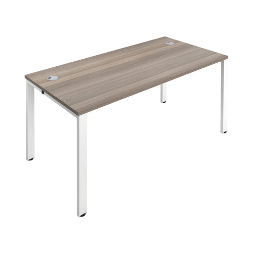 Jemini 1 Person Bench Desk 1600x800x730mm Grey Oak/white Kf809210