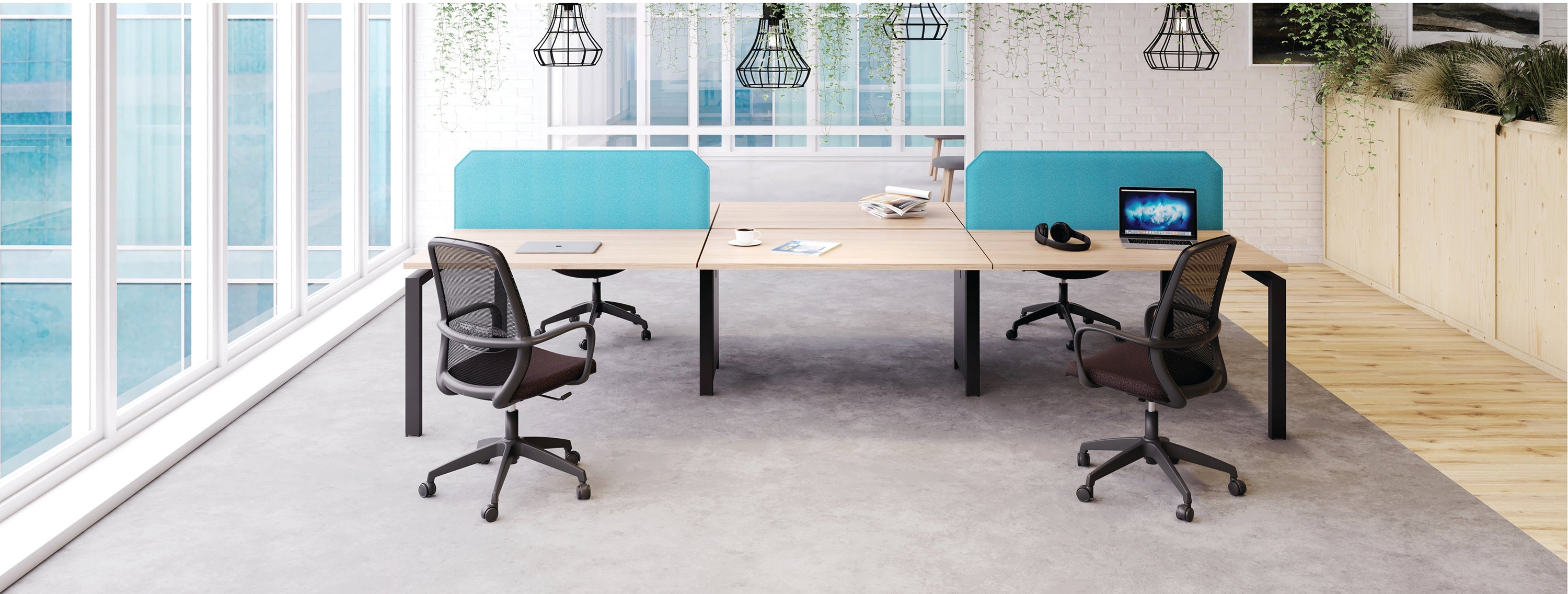 Jemini 1 Person Bench Desk 1600x800x730mm White/white Kf809234