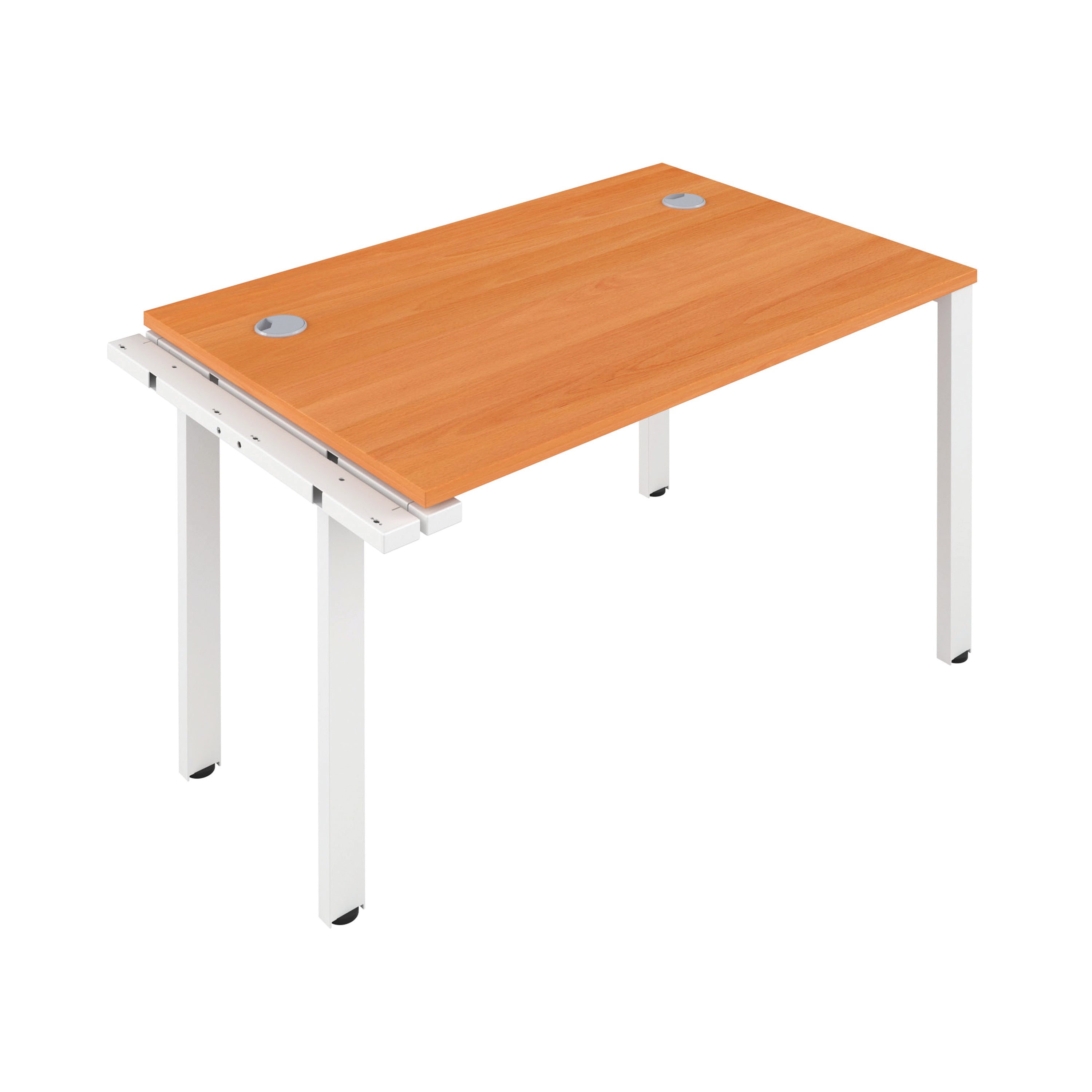 Jemini 1 Person Extension Bench Desk 1600x800x730mm Beech/white Kf809265