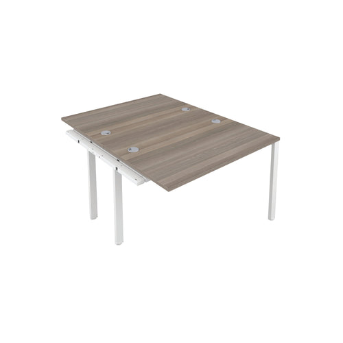 Jemini 2 Person Extension Bench Desk 1600x1600x730mm Grey Oak Kf809333