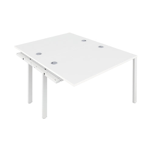 Jemini 2 Person Extension Bench Desk 1600x1600x730mm White/white Kf809357