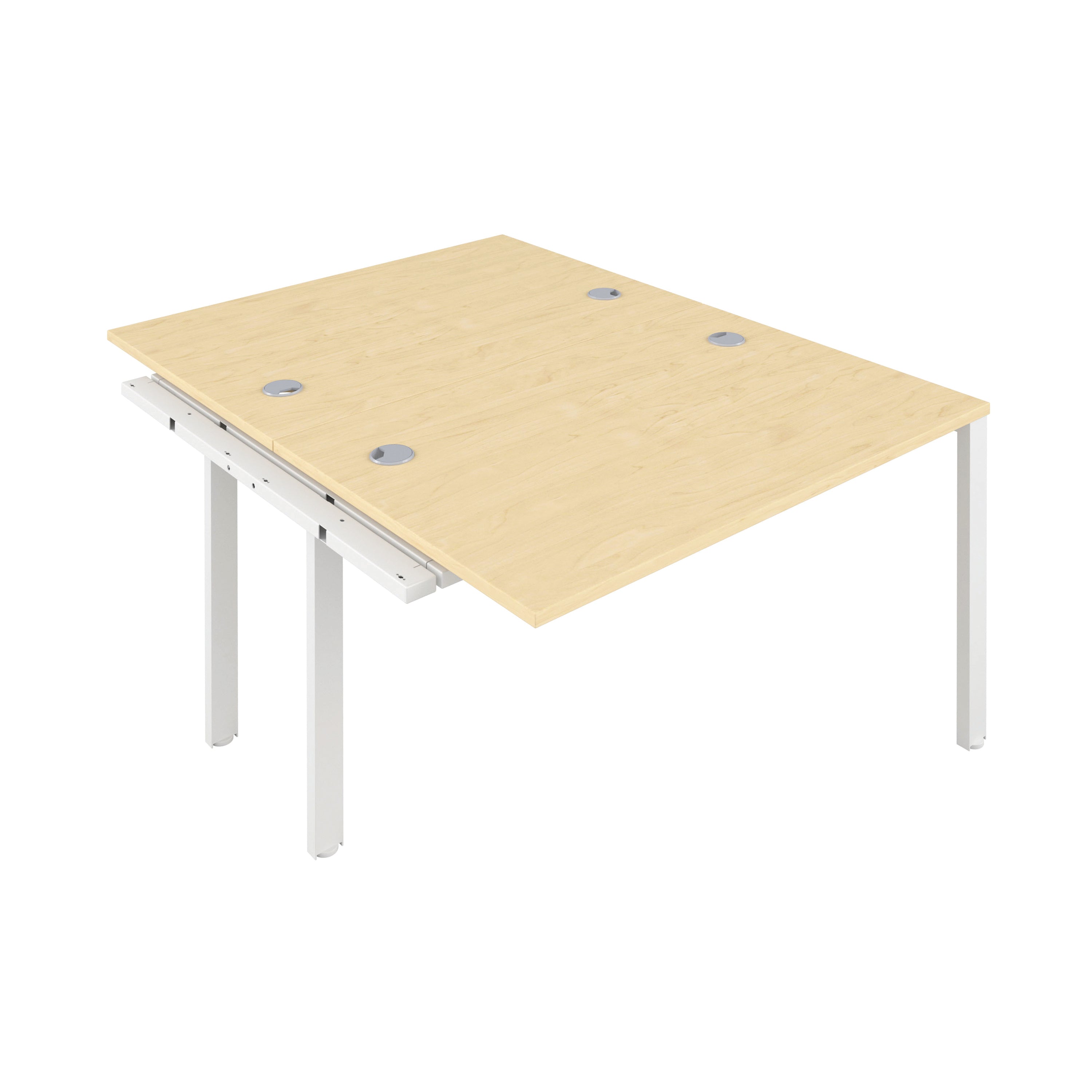 Jemini 2 Person Extension Bench Desk 1600x1600x730mm Maple/white Kf809364