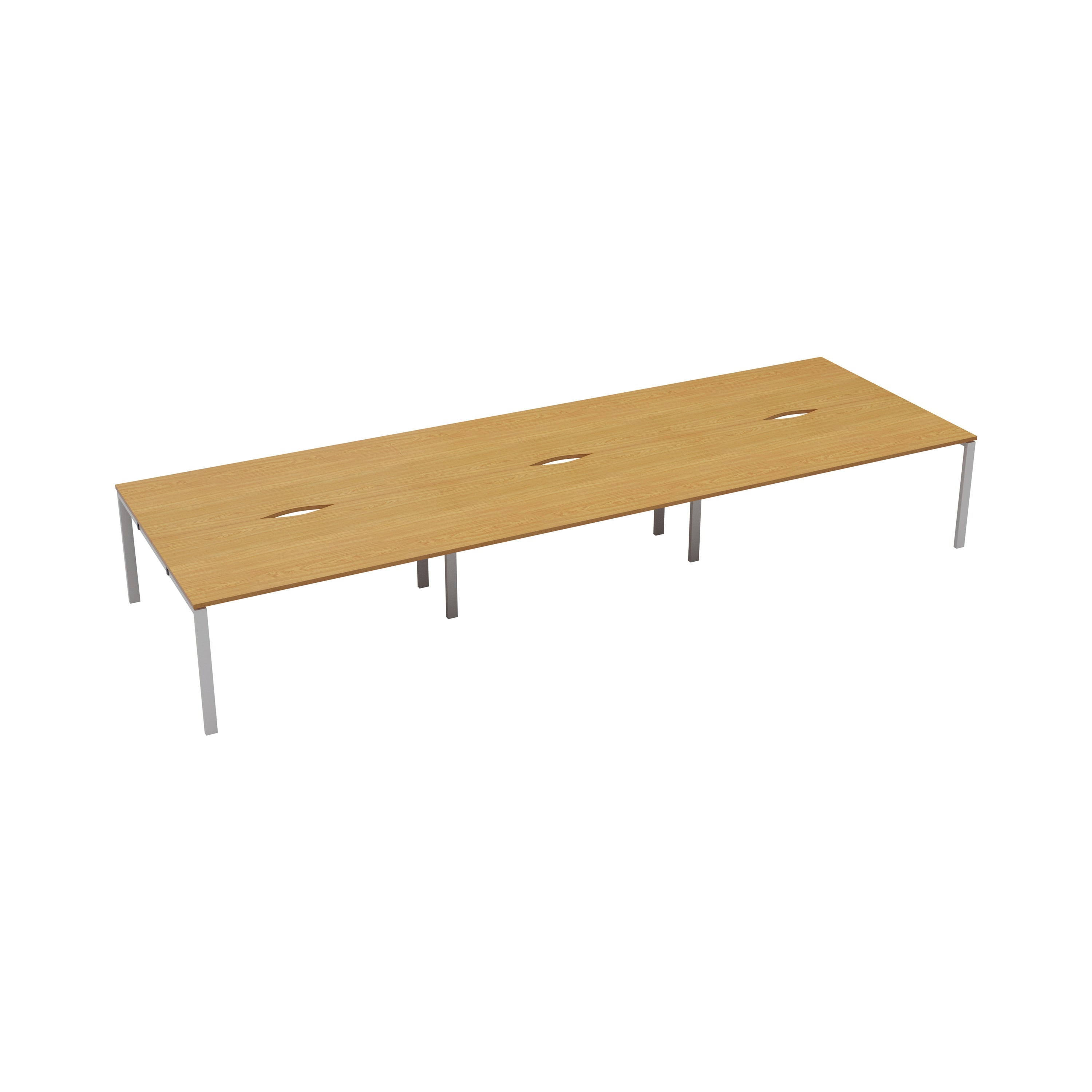 Jemini 6 Person Bench Desk 4800x1600x730mm Nova Oak/white Kf809524
