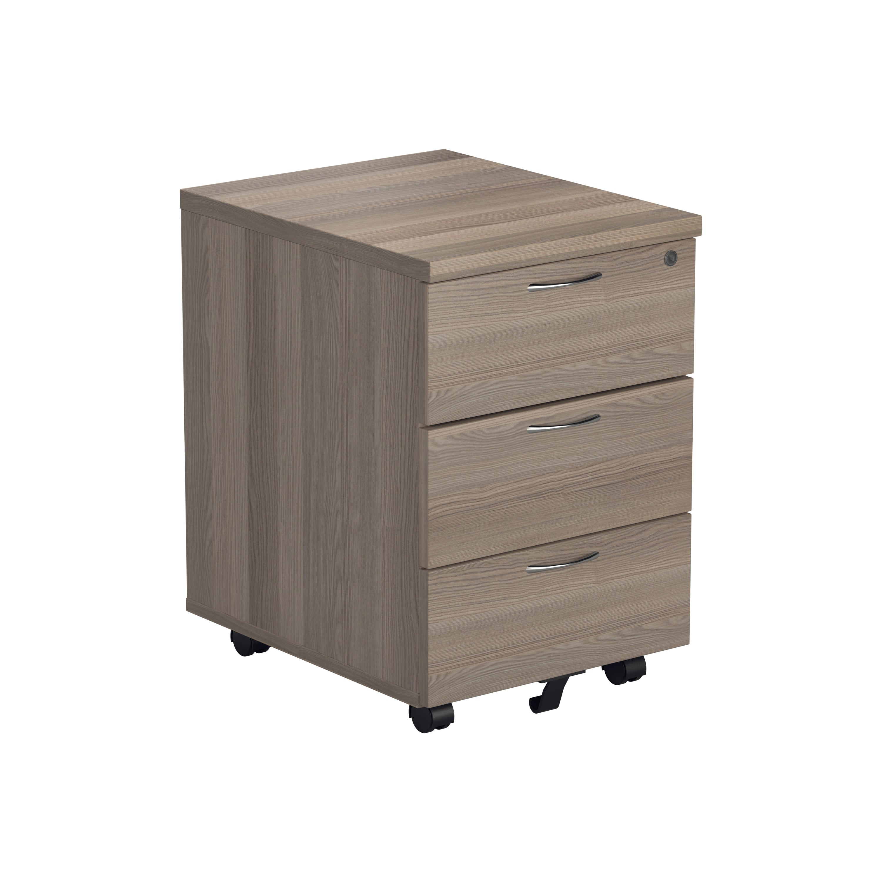 Jemini 3 Drawer Mobile Pedestal 404x500x595mm Grey Oak Kf81080