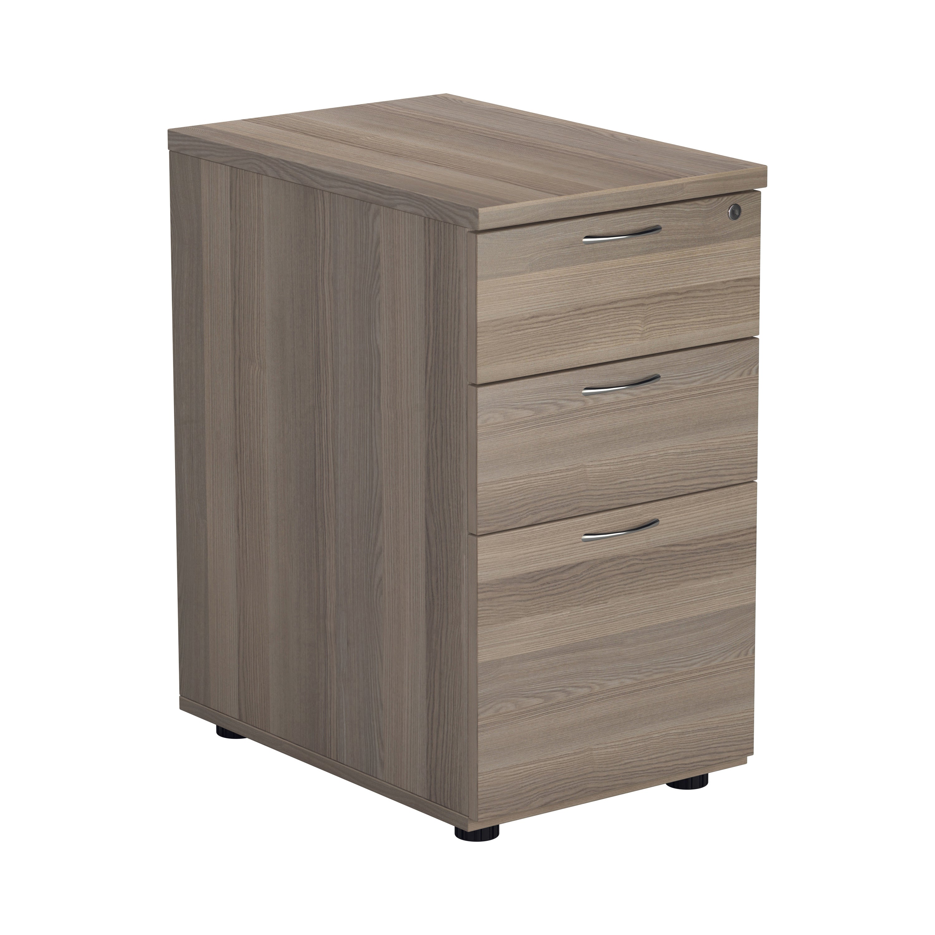 Jemini Essentials 3 Drawer Desk High Pedestal 404x600x730mm Grey Oak Kf81088