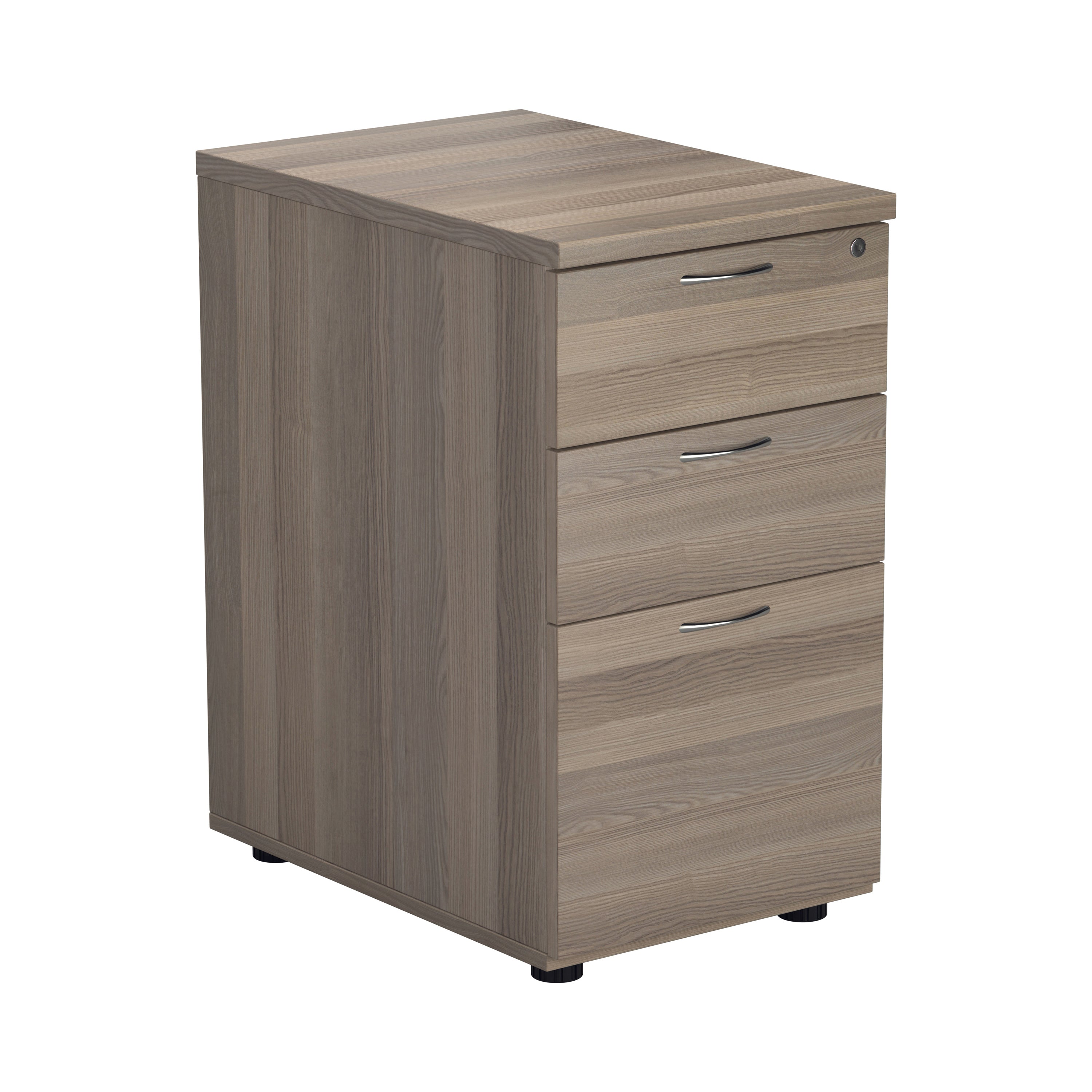 Jemini Essentials 3 Drawer Desk High Pedestal 404x800x730mm Grey Oak Kf81089