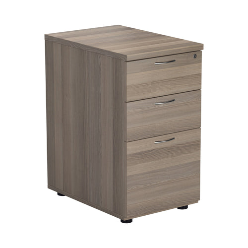 Jemini Essentials 3 Drawer Desk High Pedestal 404x800x730mm Grey Oak Kf81089
