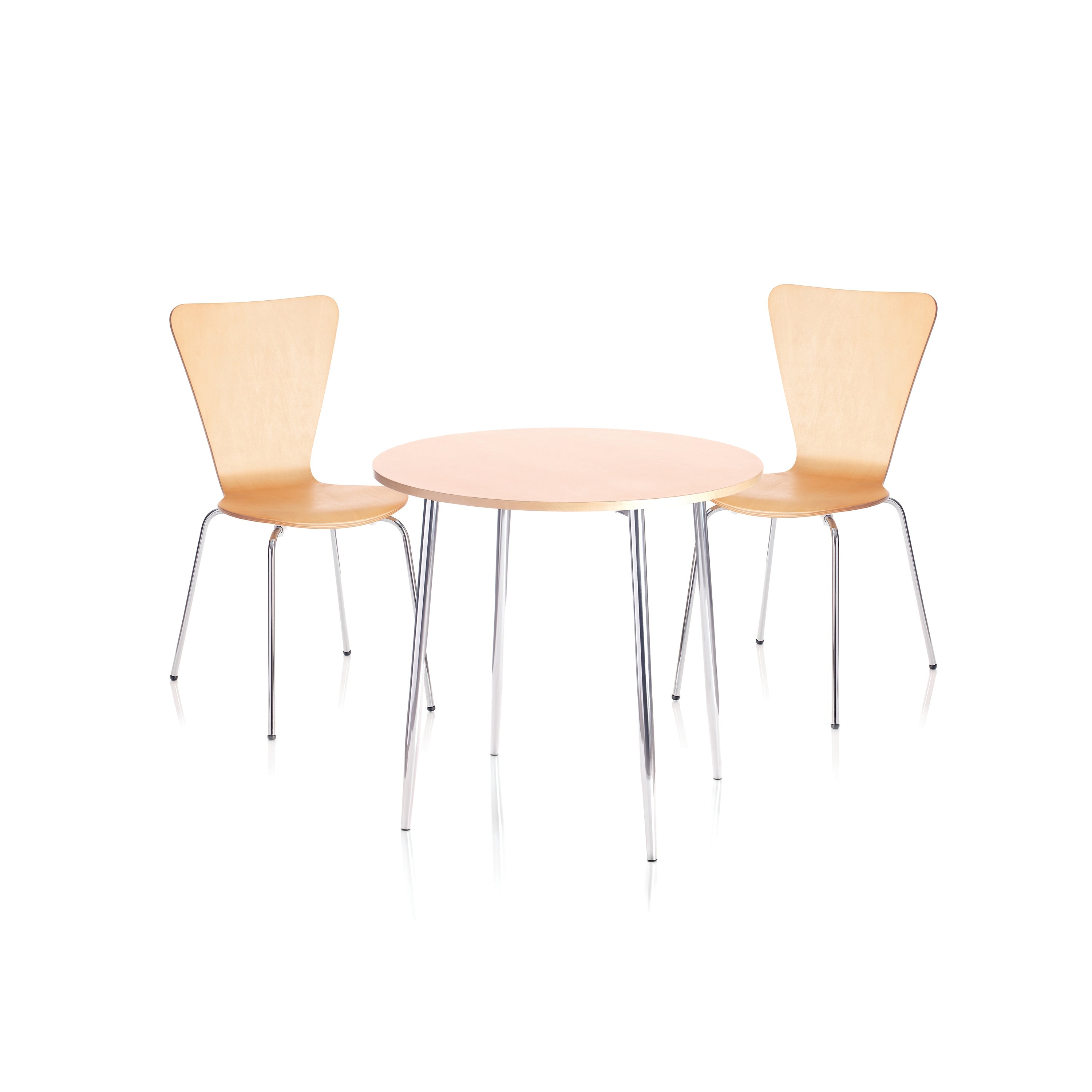 Jemini Bistro Table Round 800x800x740mm Beech/chrome Kf815146
