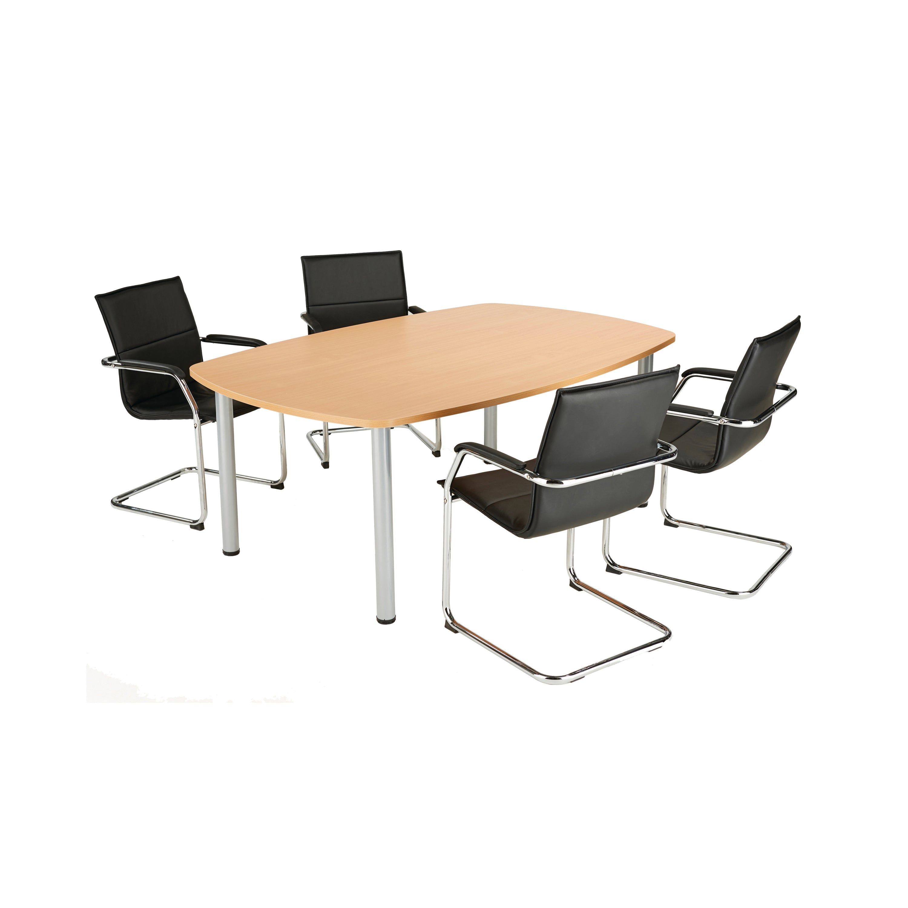 Jemini Boardroom Table 1800x1200x730mm Beech/silver Kf816500