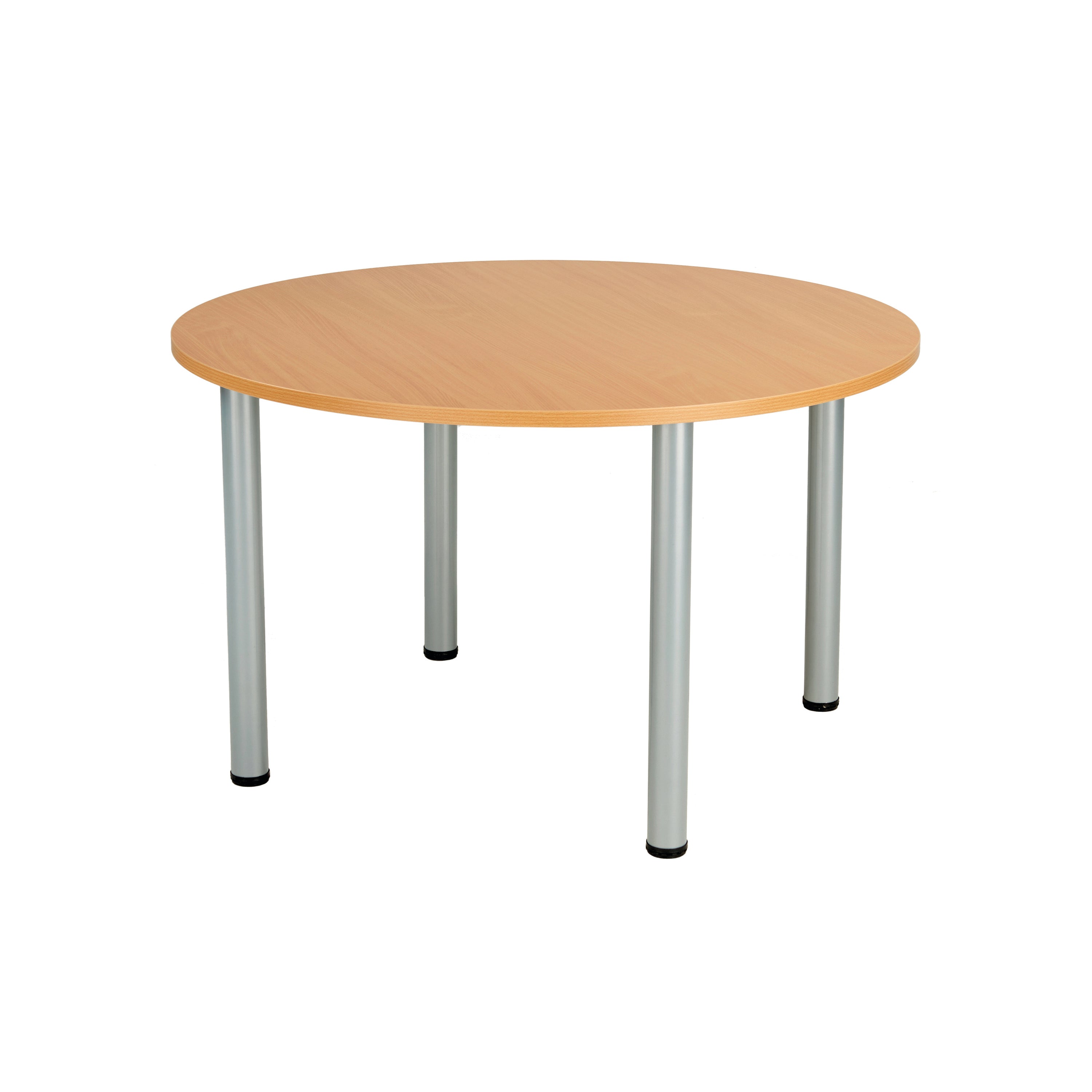 Jemini Circular Meeting Table 1200x1200x730mm Beech/silver Kf816562