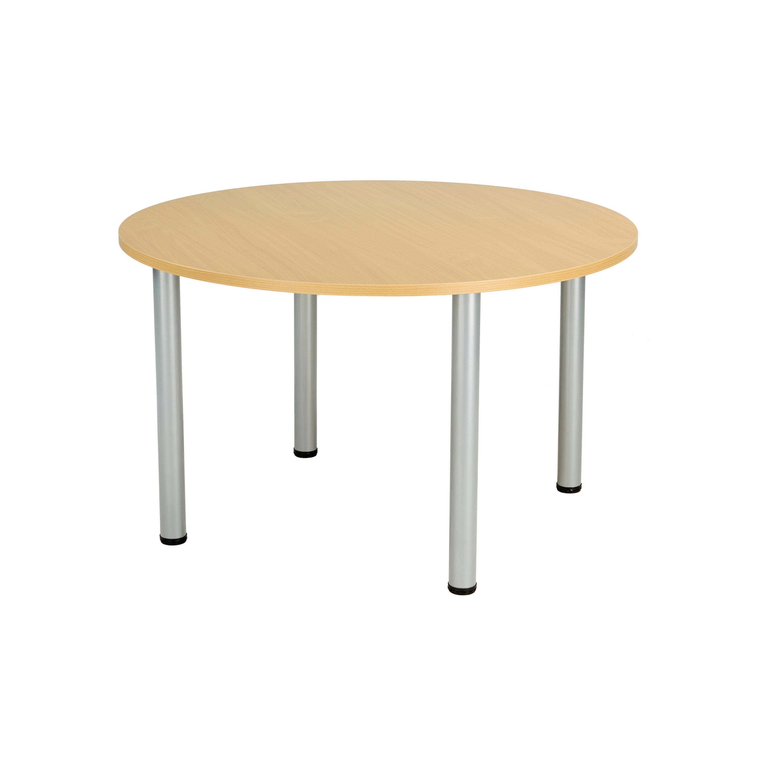 Jemini Circular Meeting Table 1200x1200x730mm Nova Oak/silver Kf816585
