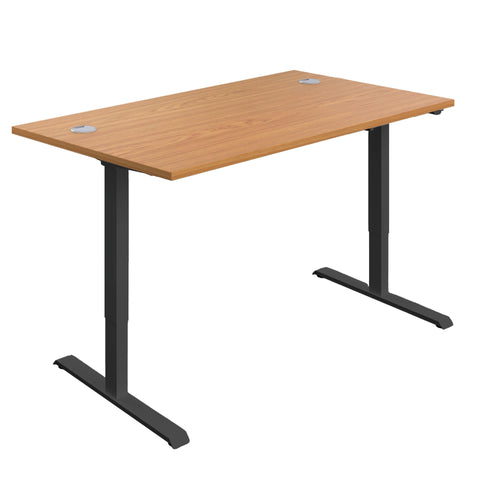 Jemini Economy Single Motor Sit/stand Desk 1400x800x705-1220mm Nova Oak/black Kf820466