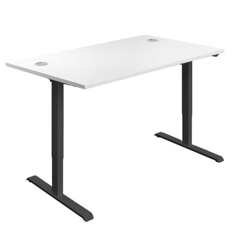 Jemini Economy Single Motor Sit/stand Desk 1400x800x705-1220mm White/black Kf820486