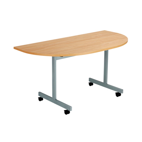 Jemini D-end Tilt Table 1400x800x720mm Beech/Silver – (Pack of 1)