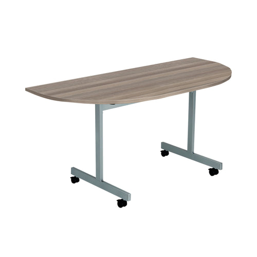 Jemini D-end Tilt Table 1400x700x720mm Dark Walnut/Silver – (Pack of 1)