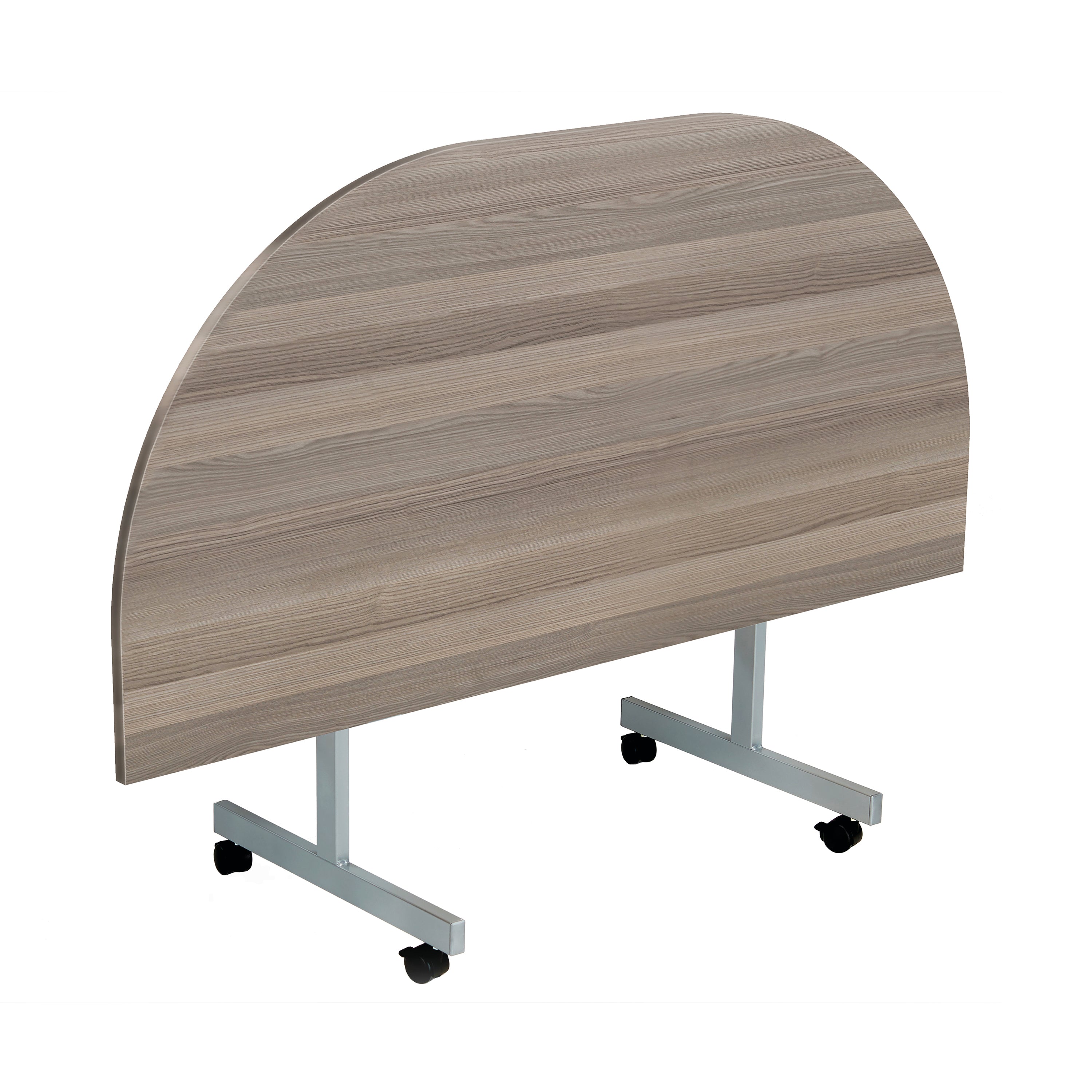 Jemini D-end Tilt Table 1400x700x720mm Grey Oak/Silver – (Pack of 1)
