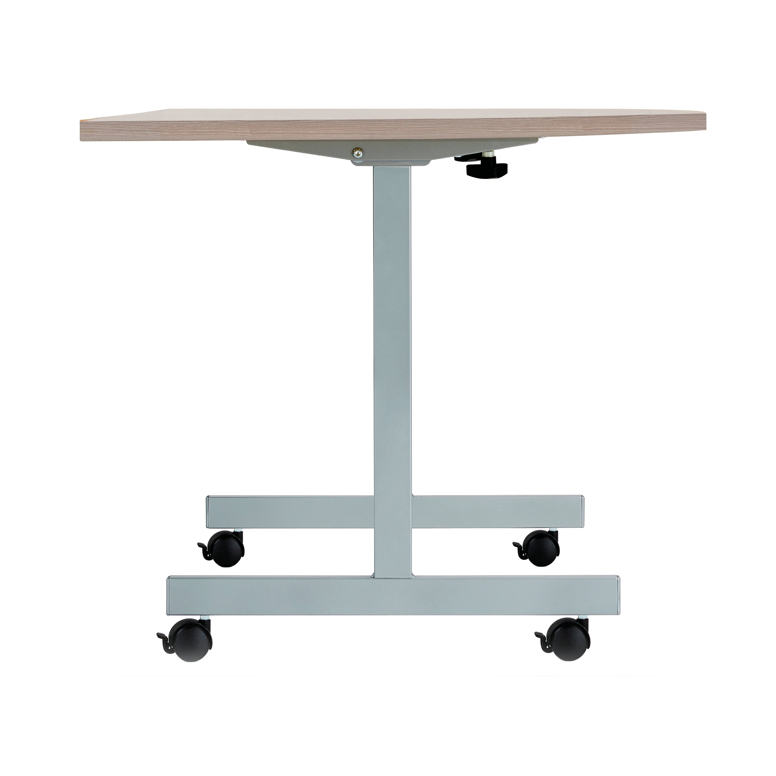 Jemini D-end Tilt Table 1400x700x720mm Grey Oak/Silver – (Pack of 1)