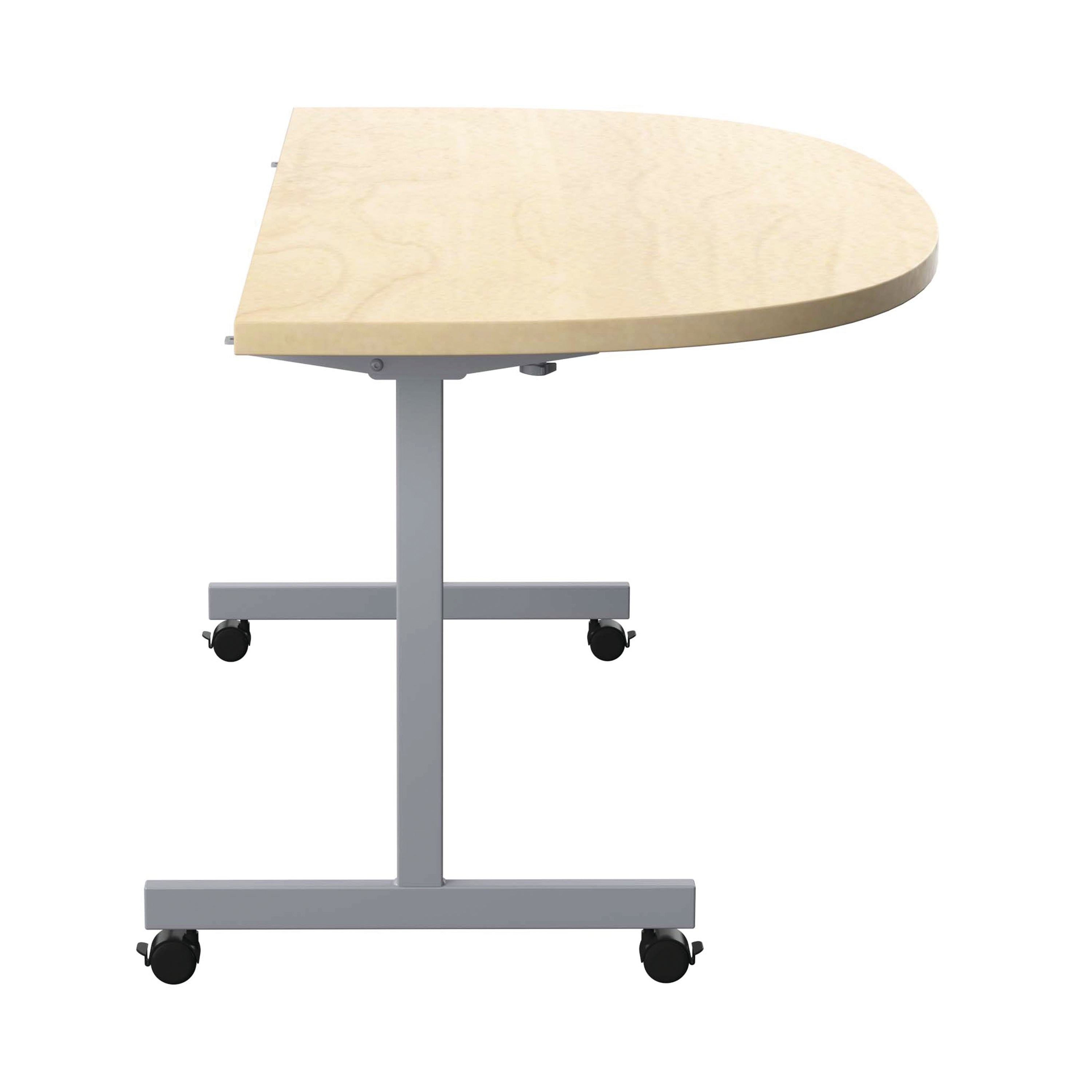 Jemini D-end Tilt Table 1400x700x720mm Maple/Silver – (Pack of 1)