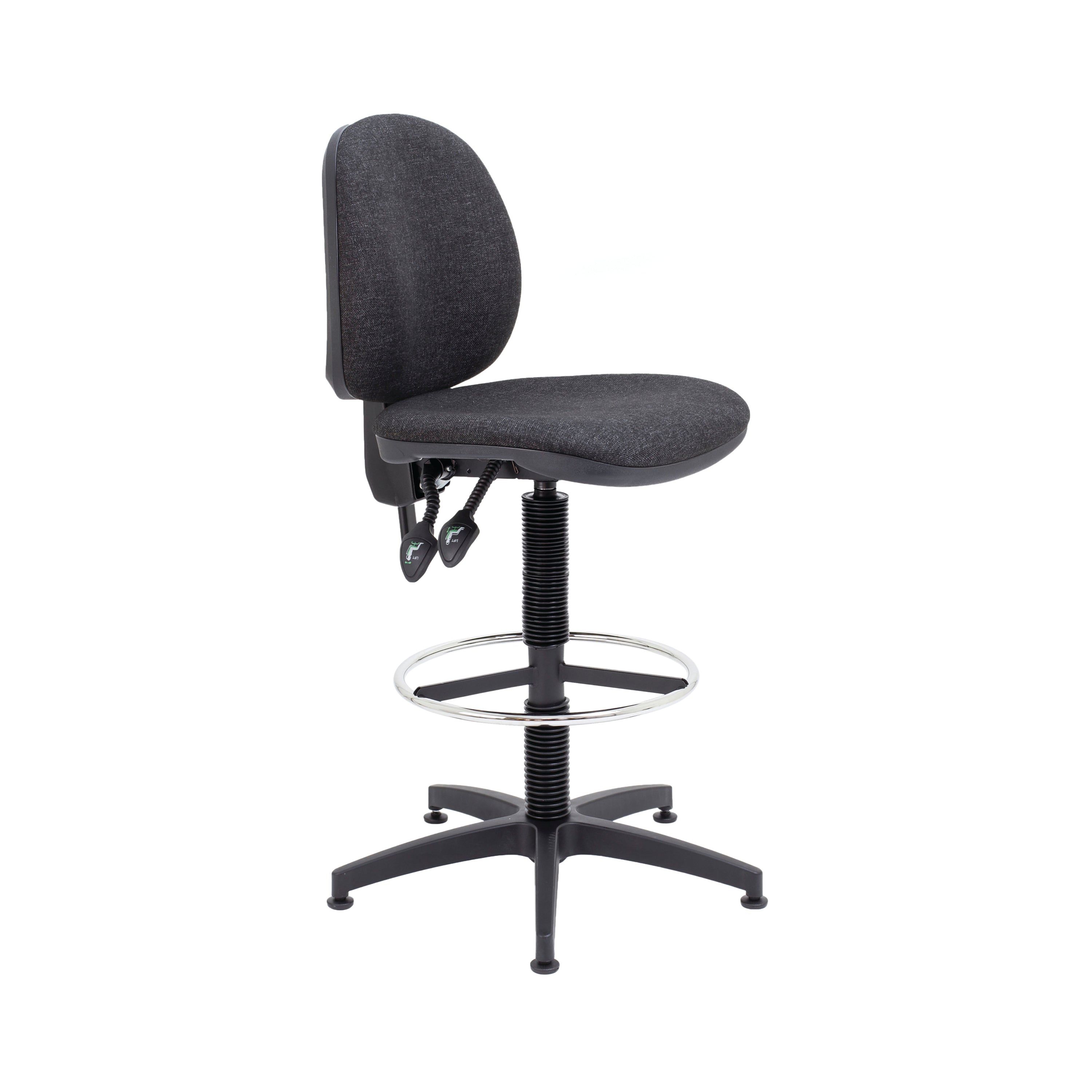 Jemini Medium Back Operator Chair Fixed D-kit Charcoal Kf822461