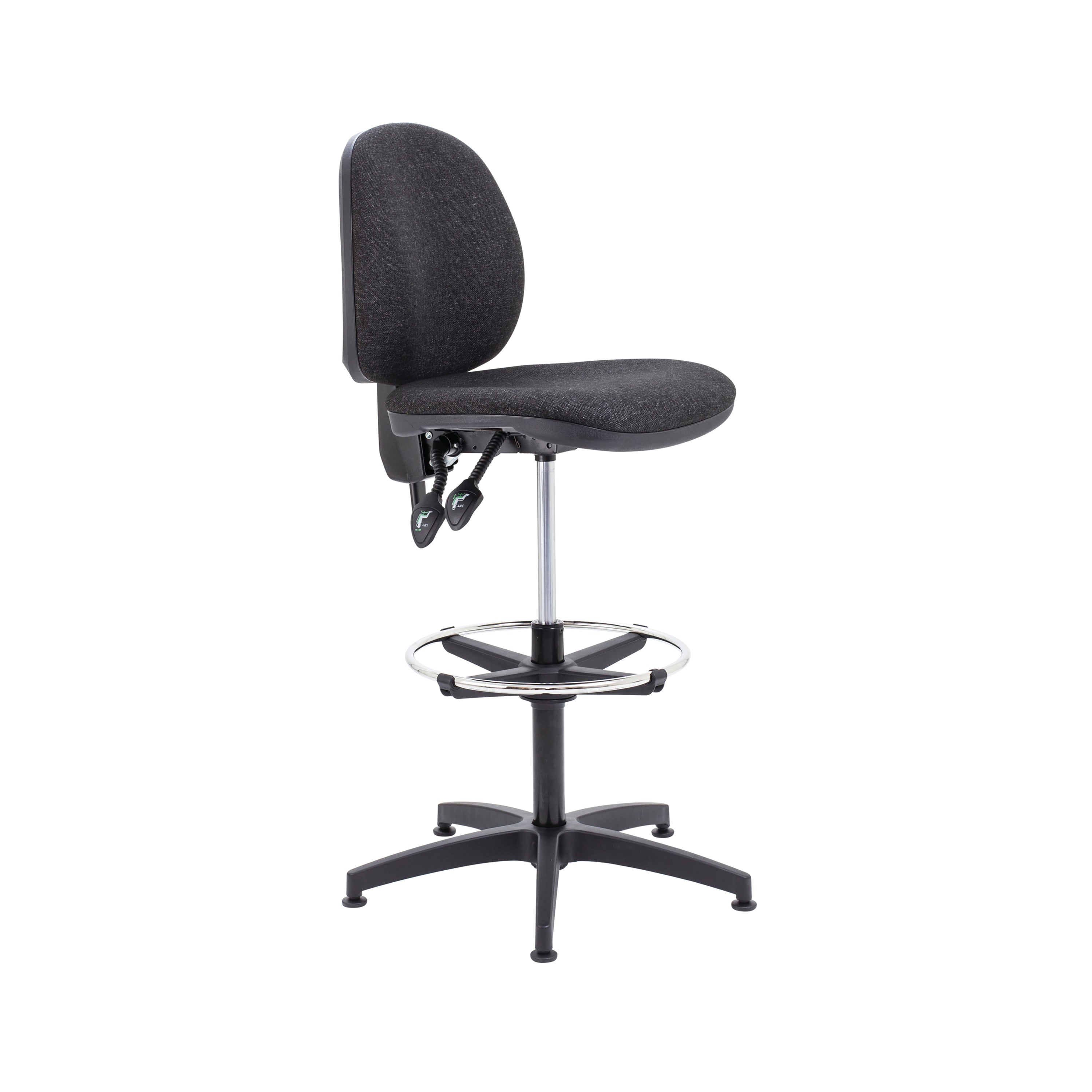 Jemini Medium Back Draughtsman Chair With Adjustable D-kit Charcoal Kf822471