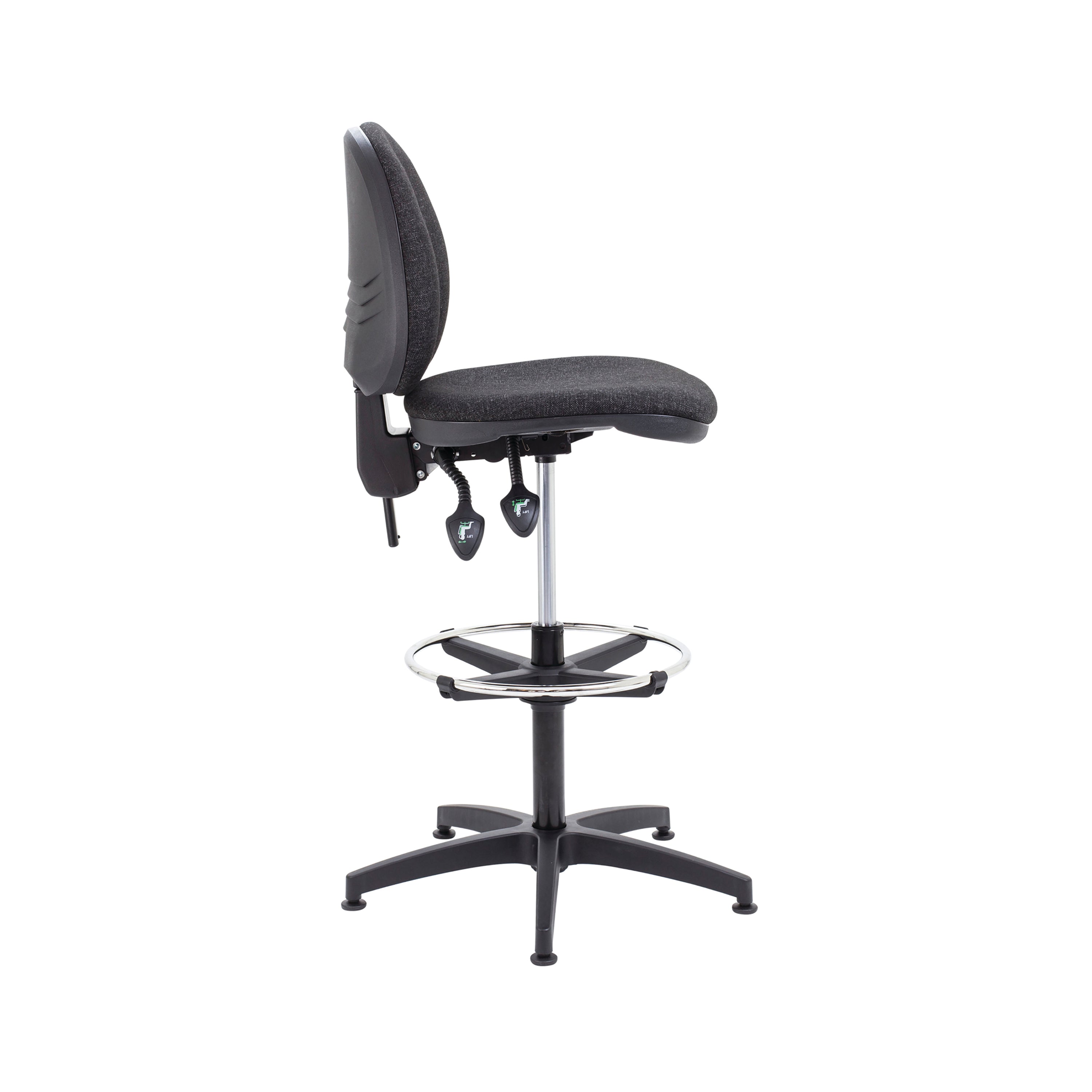 Jemini Medium Back Draughtsman Chair With Adjustable D-kit Charcoal Kf822471