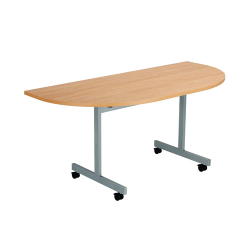 Jemini D-end Tilt Table 1600x800x720mm Beech/Silver – (Pack of 1)