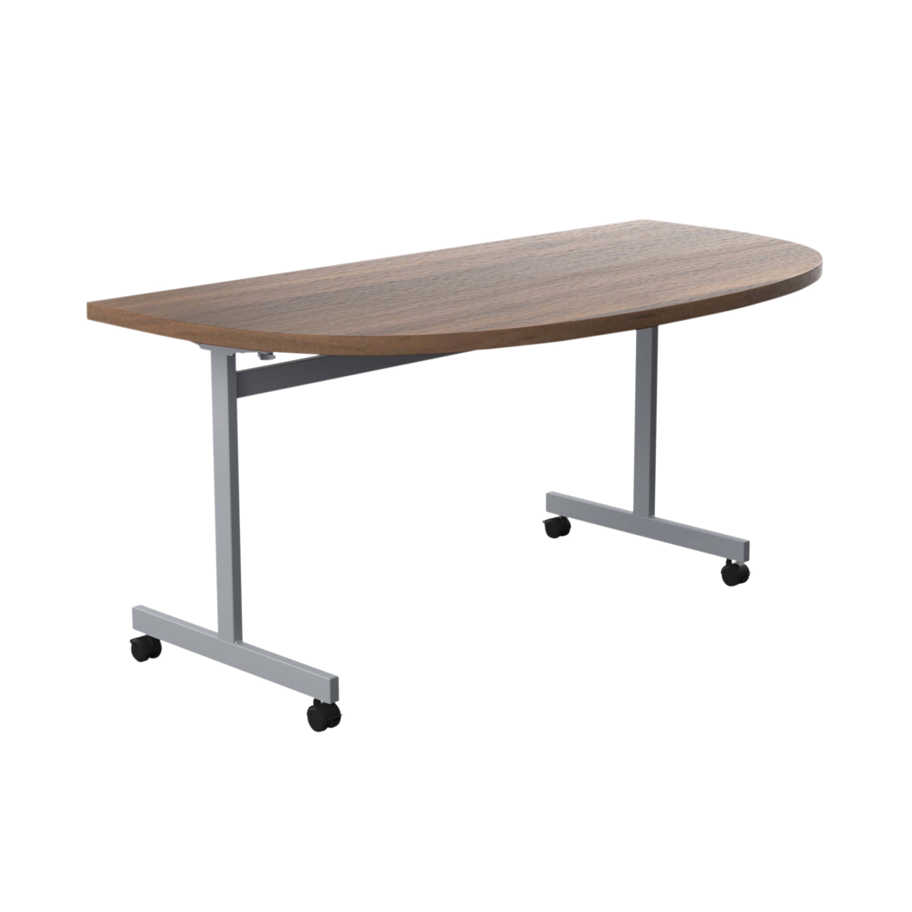 Jemini D-end Tilt Table 1600x800x720mm Dark Walnut/Silver – (Pack of 1)