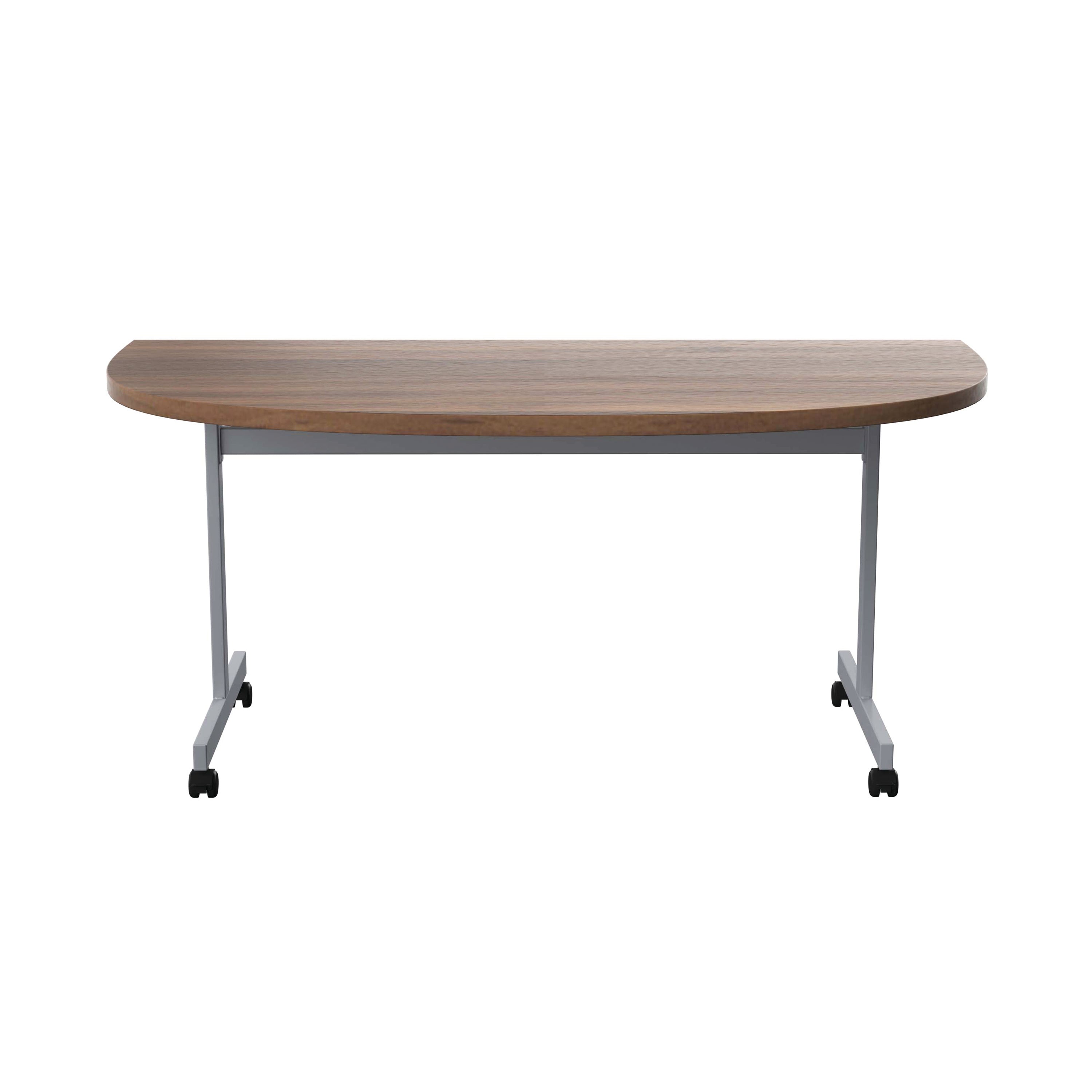 Jemini D-end Tilt Table 1600x800x720mm Dark Walnut/Silver – (Pack of 1)