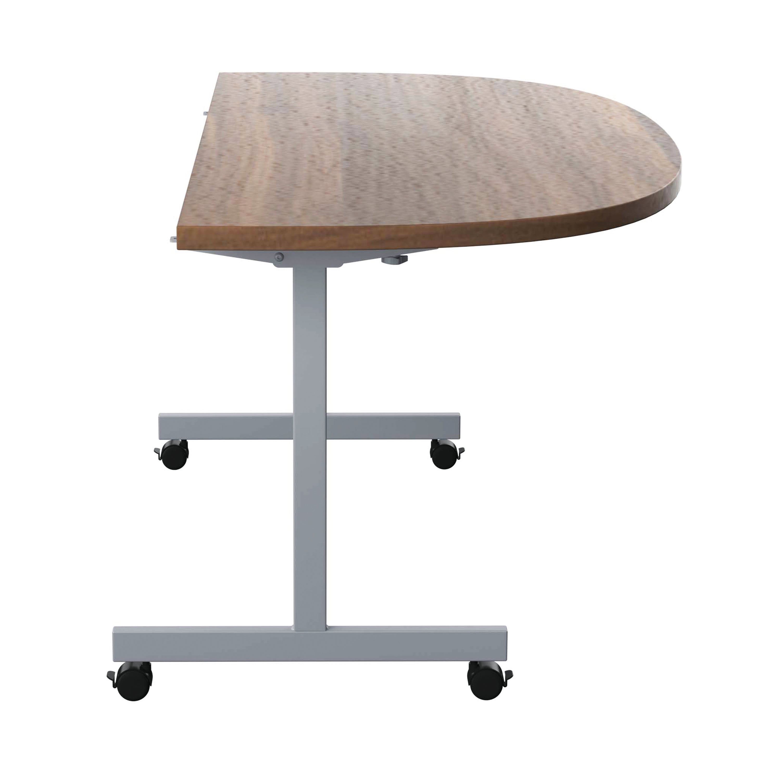 Jemini D-end Tilt Table 1600x800x720mm Dark Walnut/Silver – (Pack of 1)