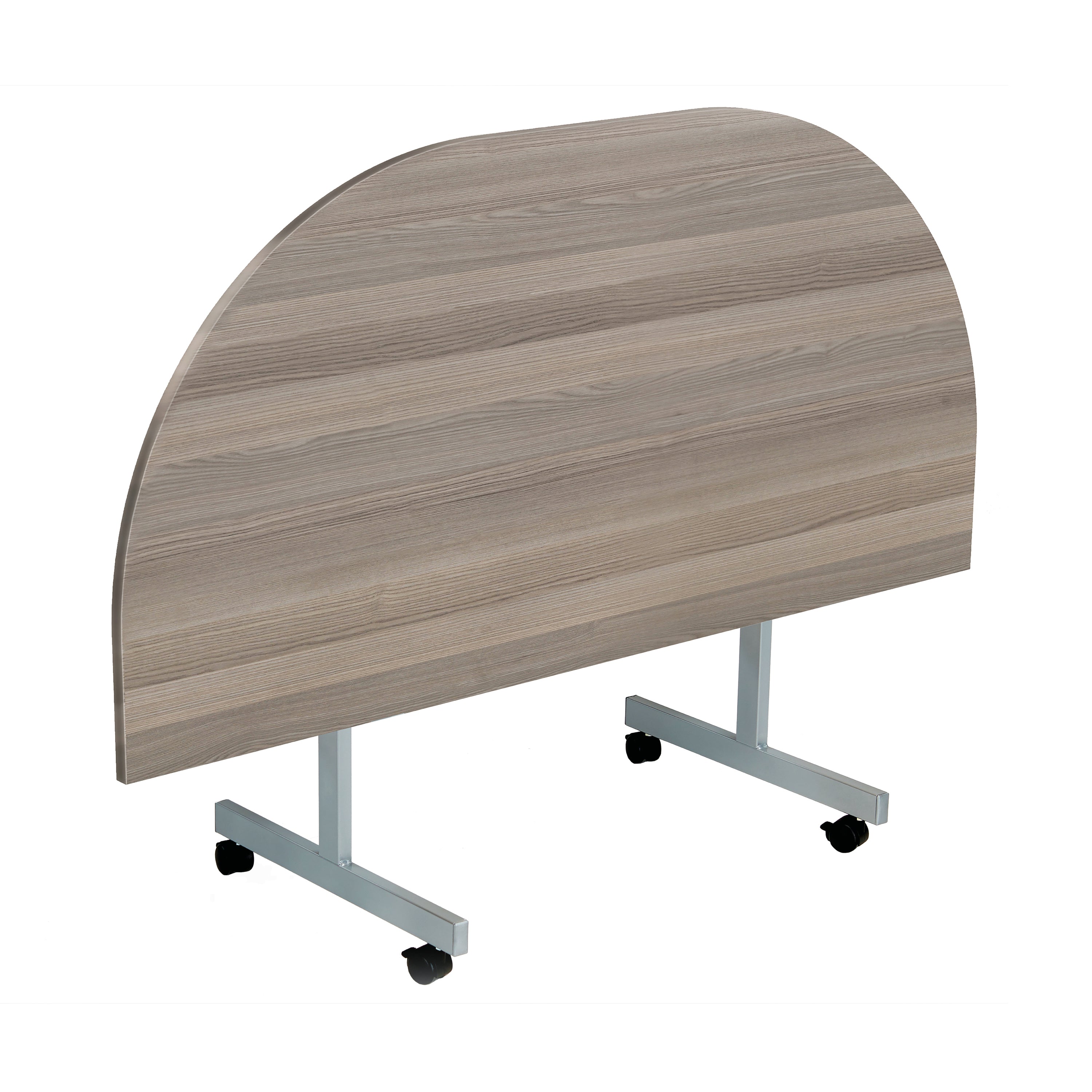 Jemini D-end Tilt Table 1600x800x720mm Grey Oak/Silver – (Pack of 1)