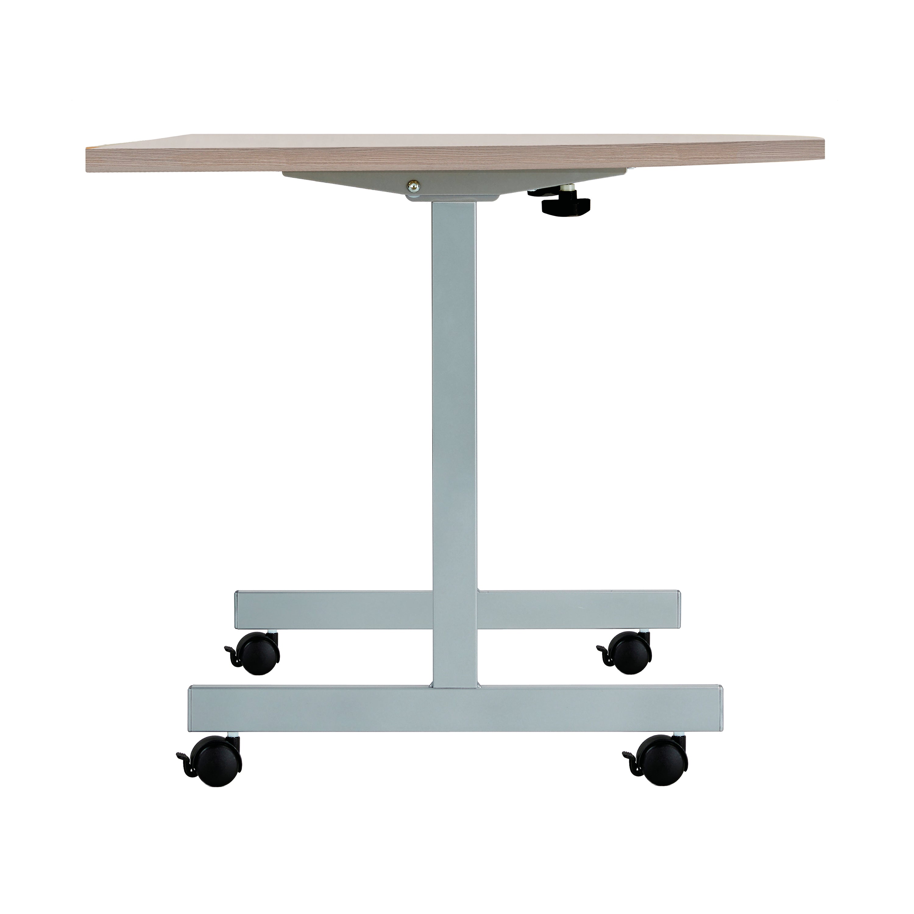 Jemini D-end Tilt Table 1600x800x720mm Grey Oak/Silver – (Pack of 1)