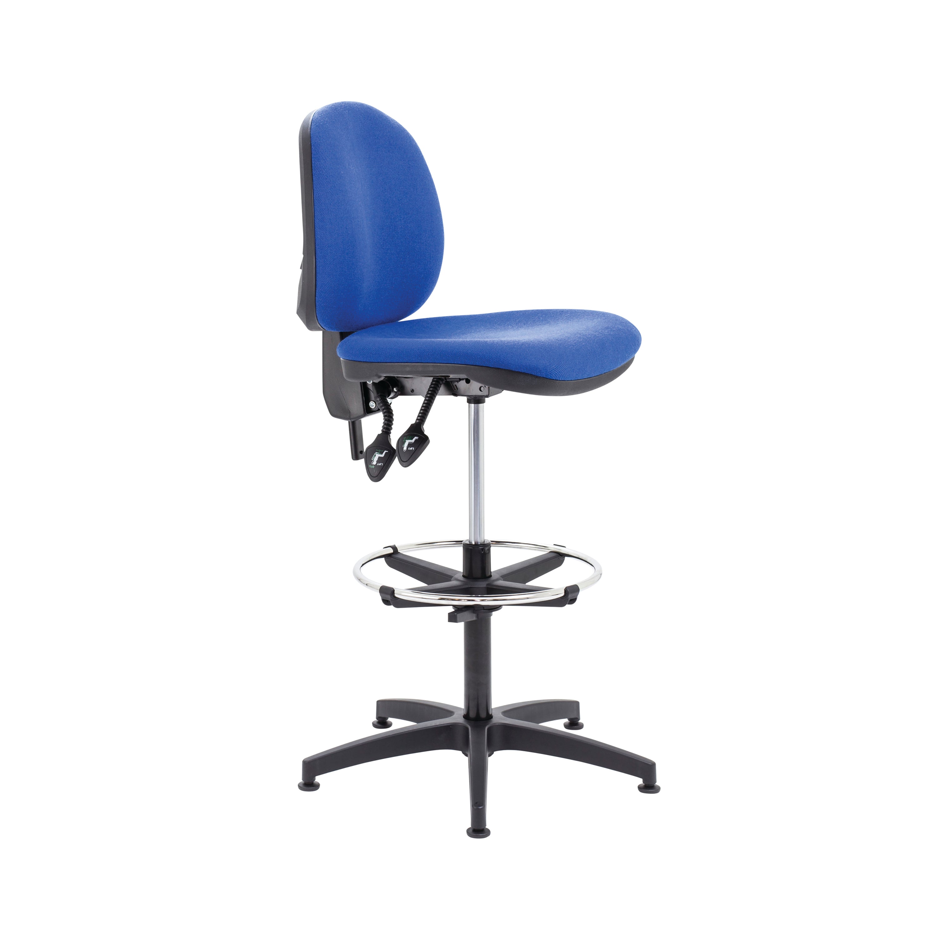 Jemini Medium Back Draughtsman Chair With Adjustable D-kit Royal Blue Kf822501