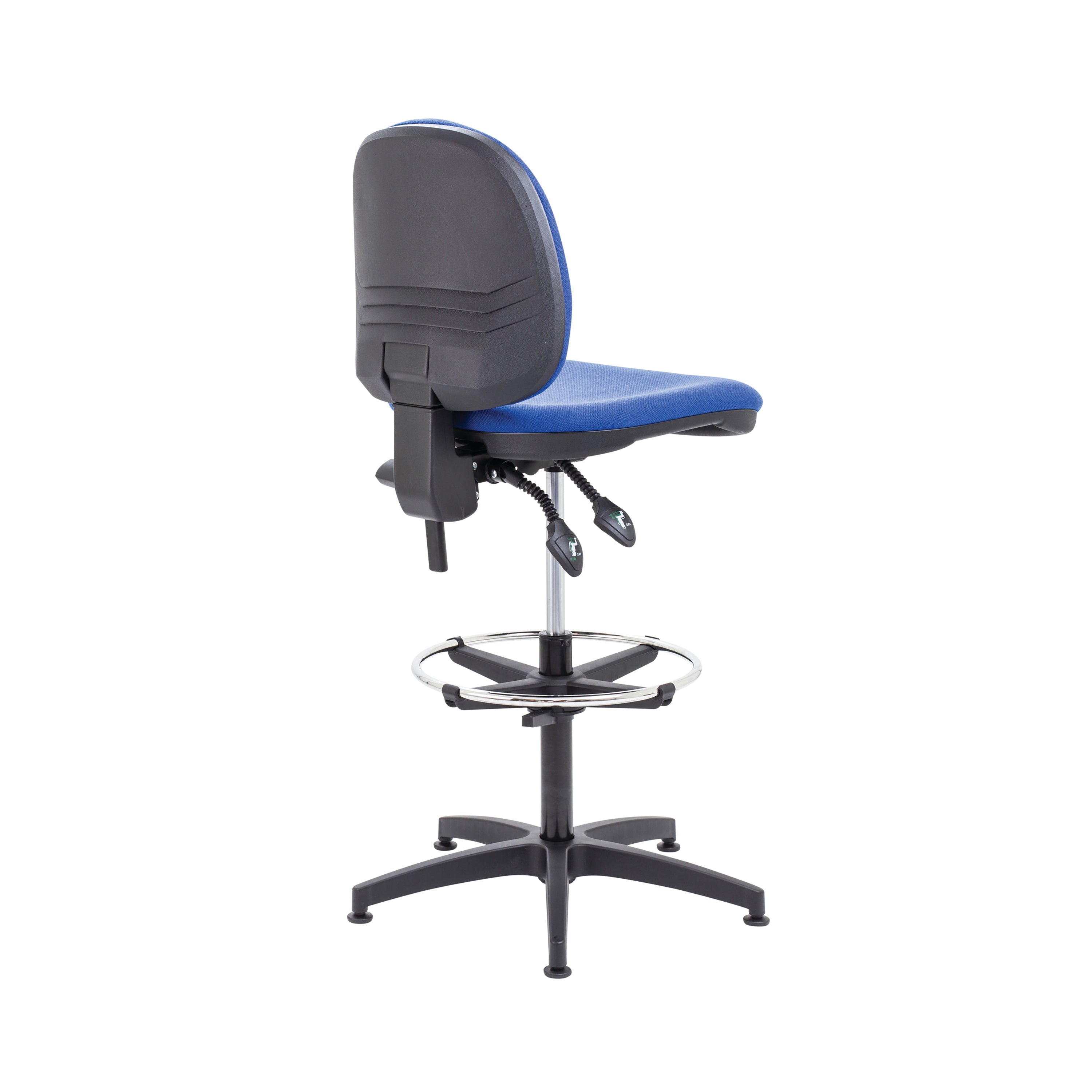 Jemini Medium Back Draughtsman Chair With Adjustable D-kit Royal Blue Kf822501