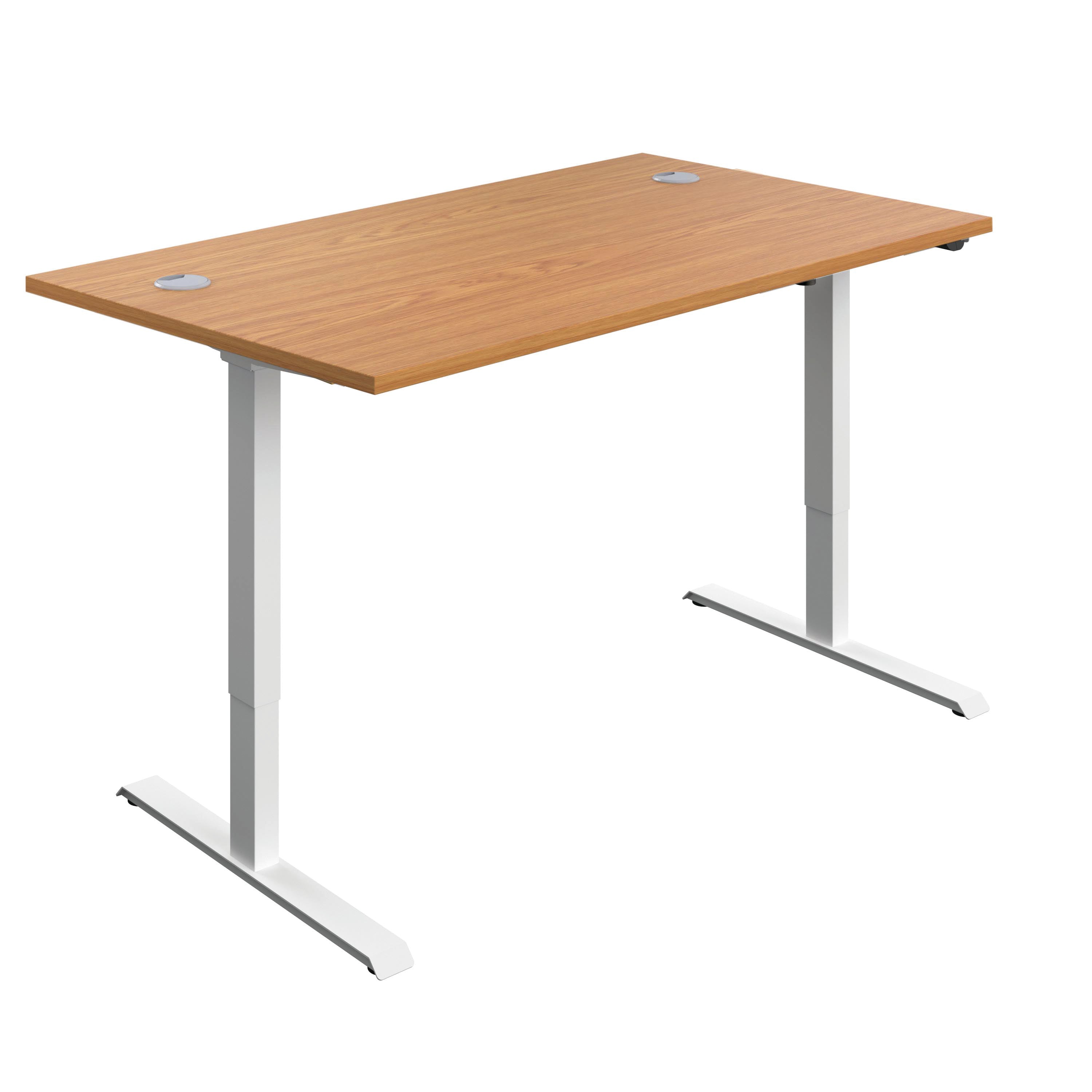 Jemini Economy Single Motor Sit/stand Desk 1200x800x735-1235mm Nova Oak/white Kf822831