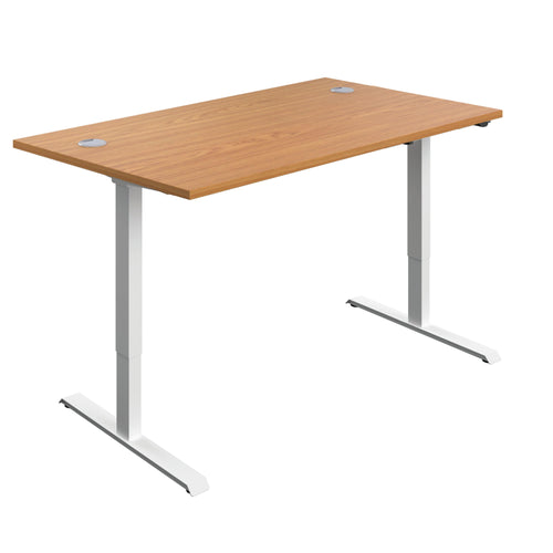 Jemini Economy Single Motor Sit/stand Desk 1200x800x735-1235mm Nova Oak/white Kf822831