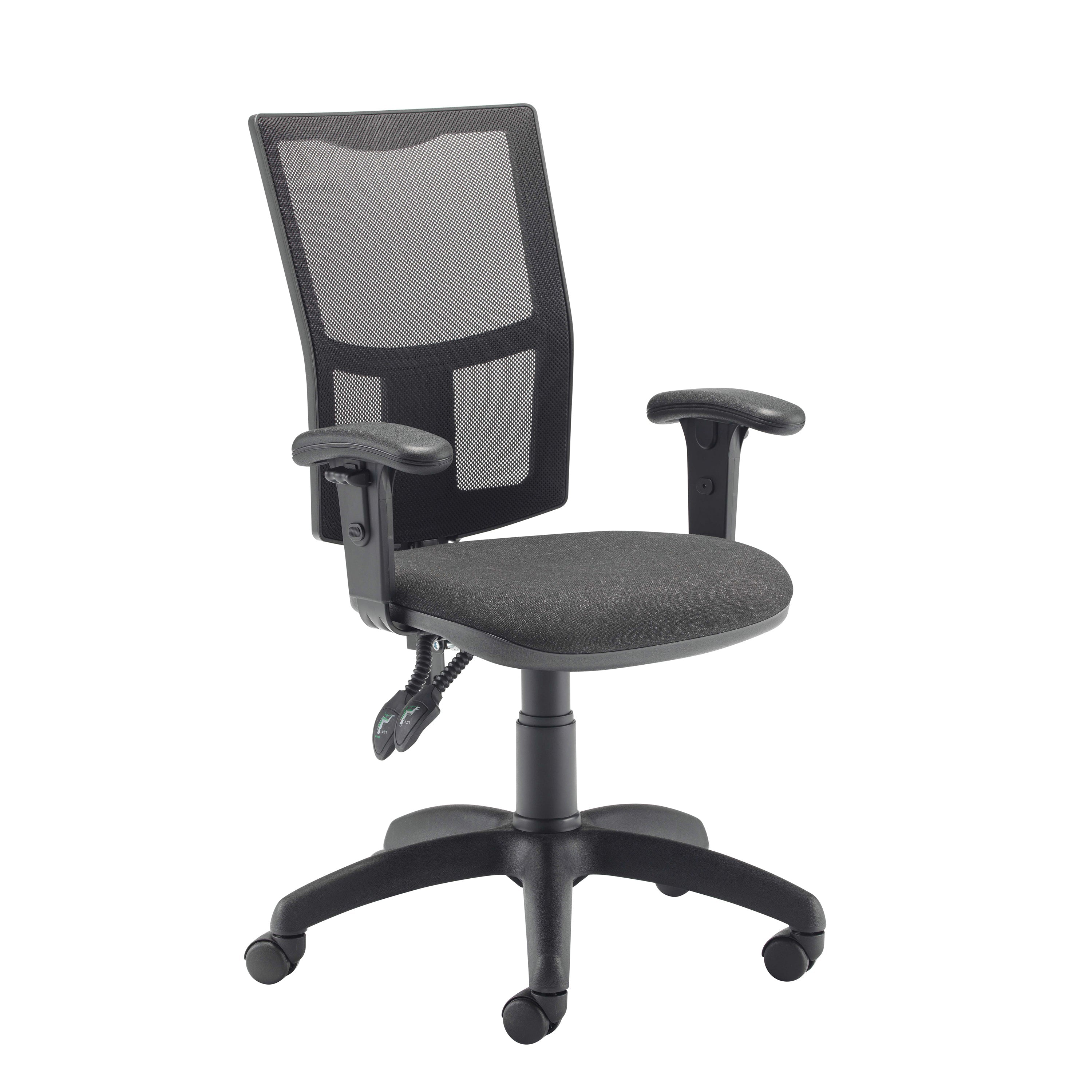 Jemini Medway High Mesh Back Operator Chair Adjustable Arms Charcoal Kf822943