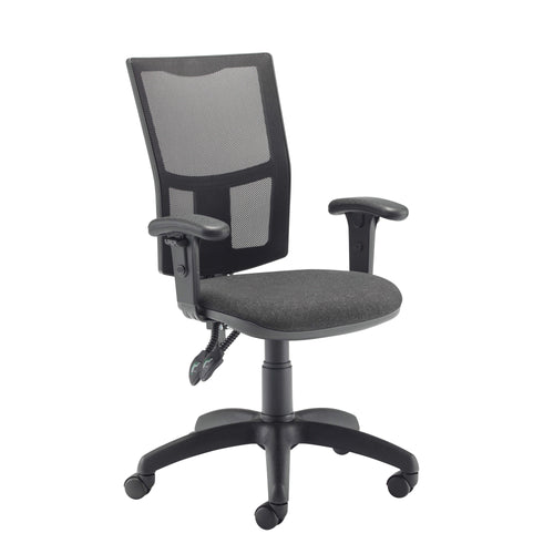 Jemini Medway High Mesh Back Operator Chair Adjustable Arms Charcoal Kf822943