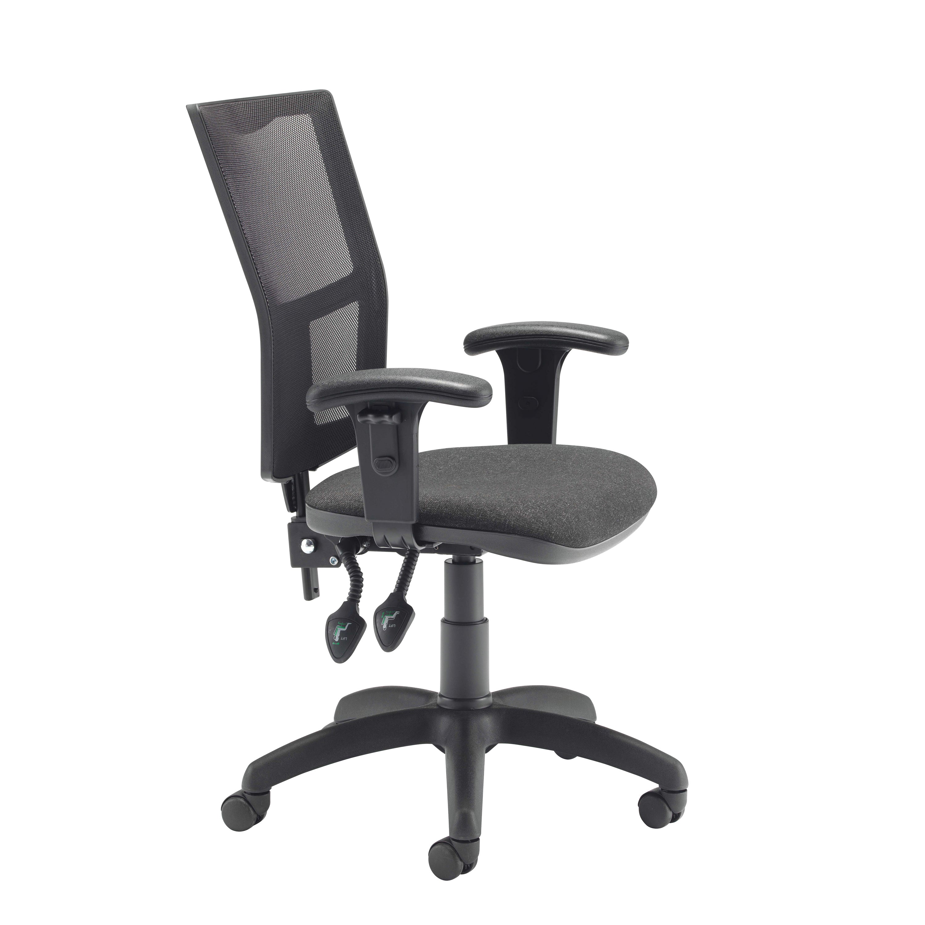 Jemini Medway High Mesh Back Operator Chair Adjustable Arms Charcoal Kf822943