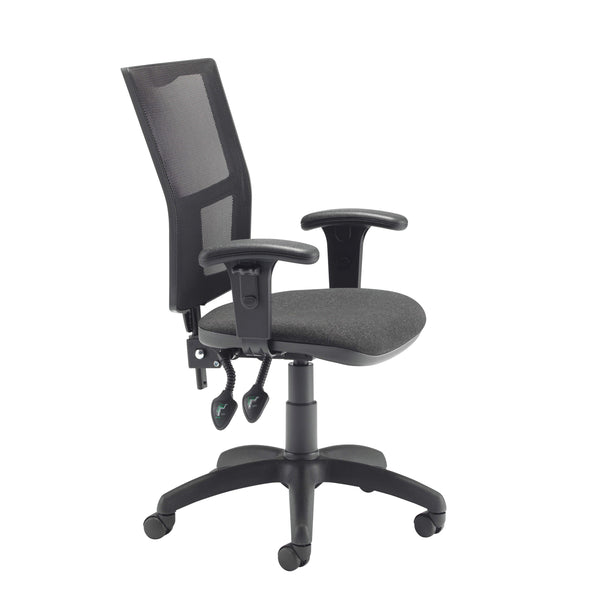Jemini Medway High Mesh Back Operator Chair Adjustable Arms Charcoal Kf822943
