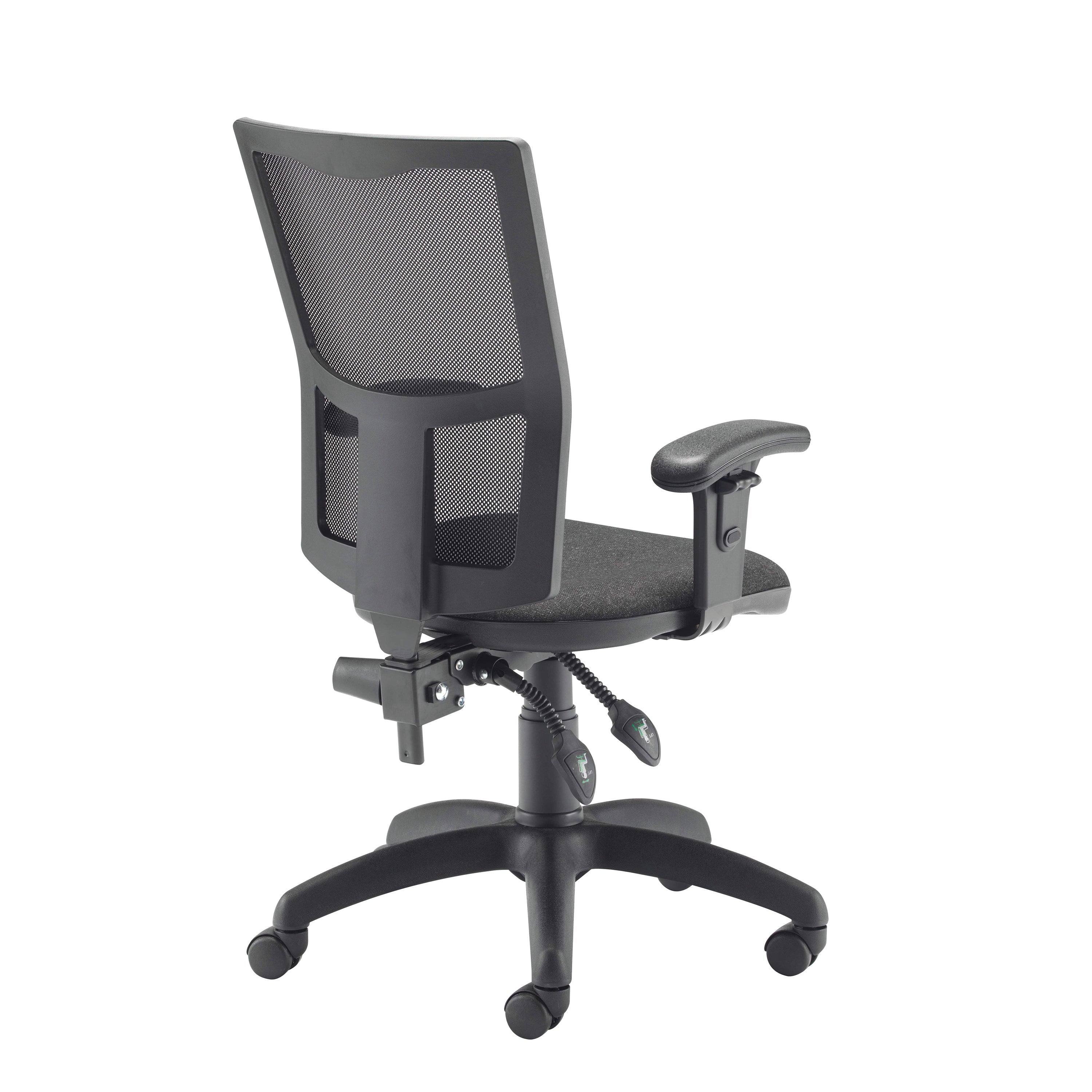 Jemini Medway High Mesh Back Operator Chair Adjustable Arms Charcoal Kf822943