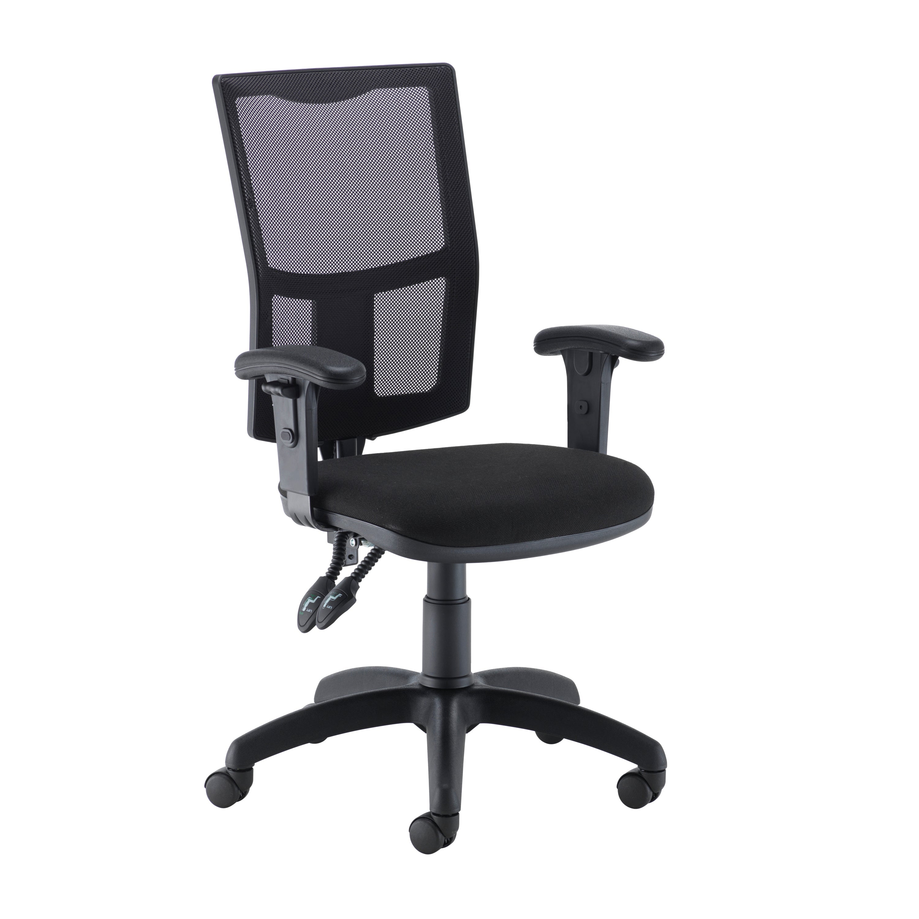 Jemini Medway High Mesh Back Operator Chair Adjustable Arms Black Kf823018