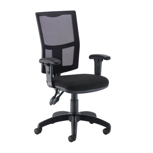 Jemini Medway High Mesh Back Operator Chair Adjustable Arms Black Kf823018