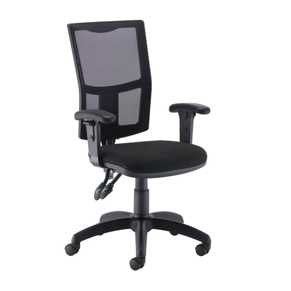Jemini Medway High Mesh Back Operator Chair Adjustable Arms Black Kf823018