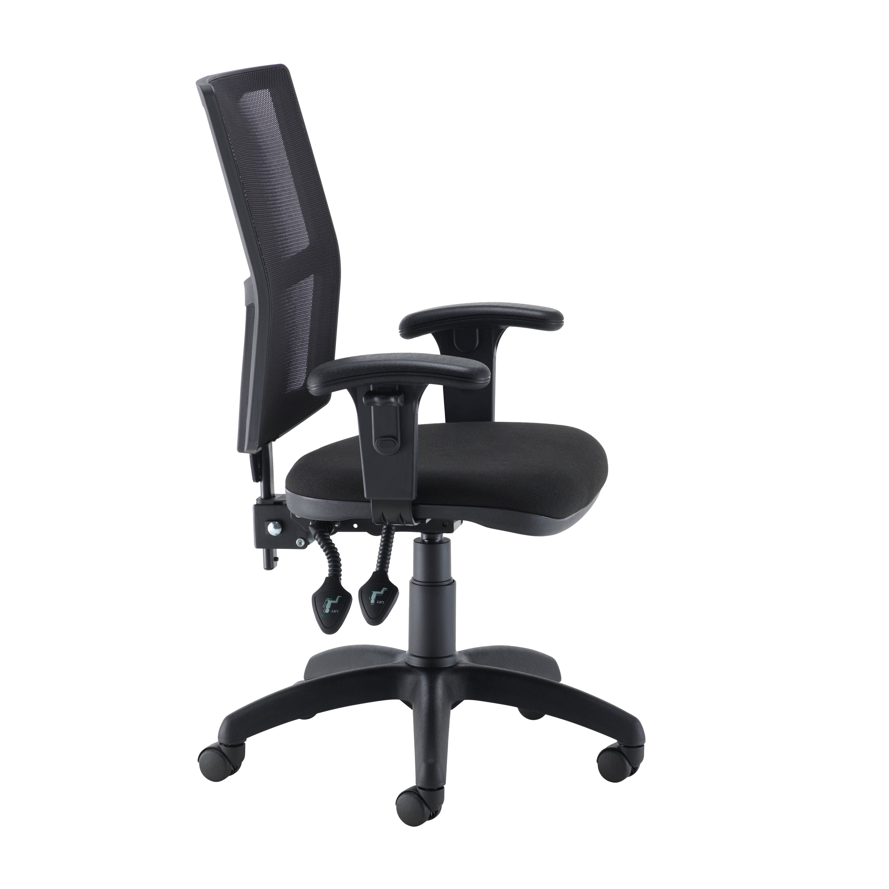 Jemini Medway High Mesh Back Operator Chair Adjustable Arms Black Kf823018