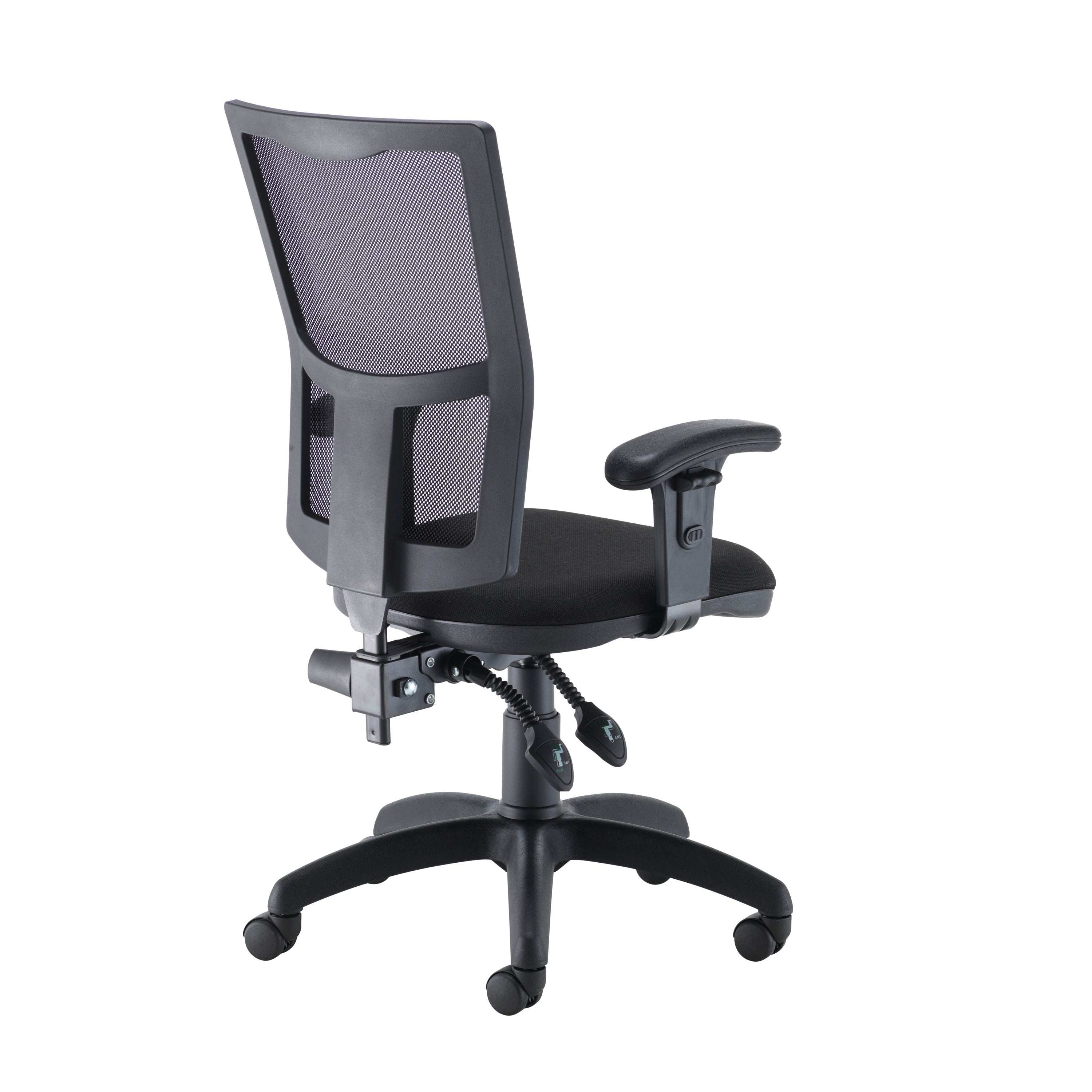 Jemini Medway High Mesh Back Operator Chair Adjustable Arms Black Kf823018
