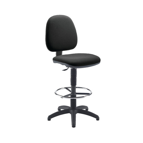 Jemini Medium Back Draughtsman Chair 600x600x855-985mm Charcoal Kf838253