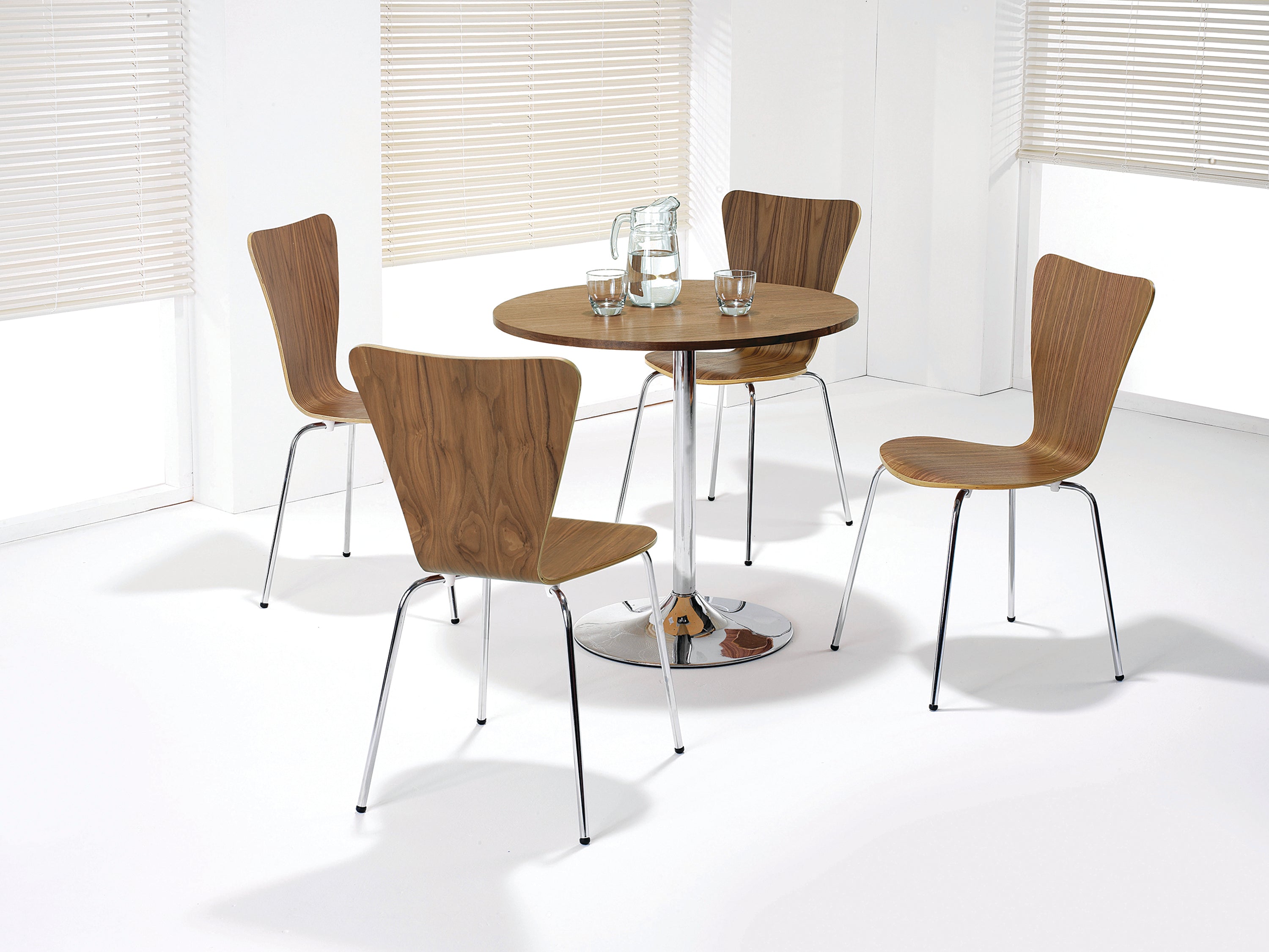 Jemini Bistro Trumpet Table Small 800x800x715mm Walnut/chrome Kf838318